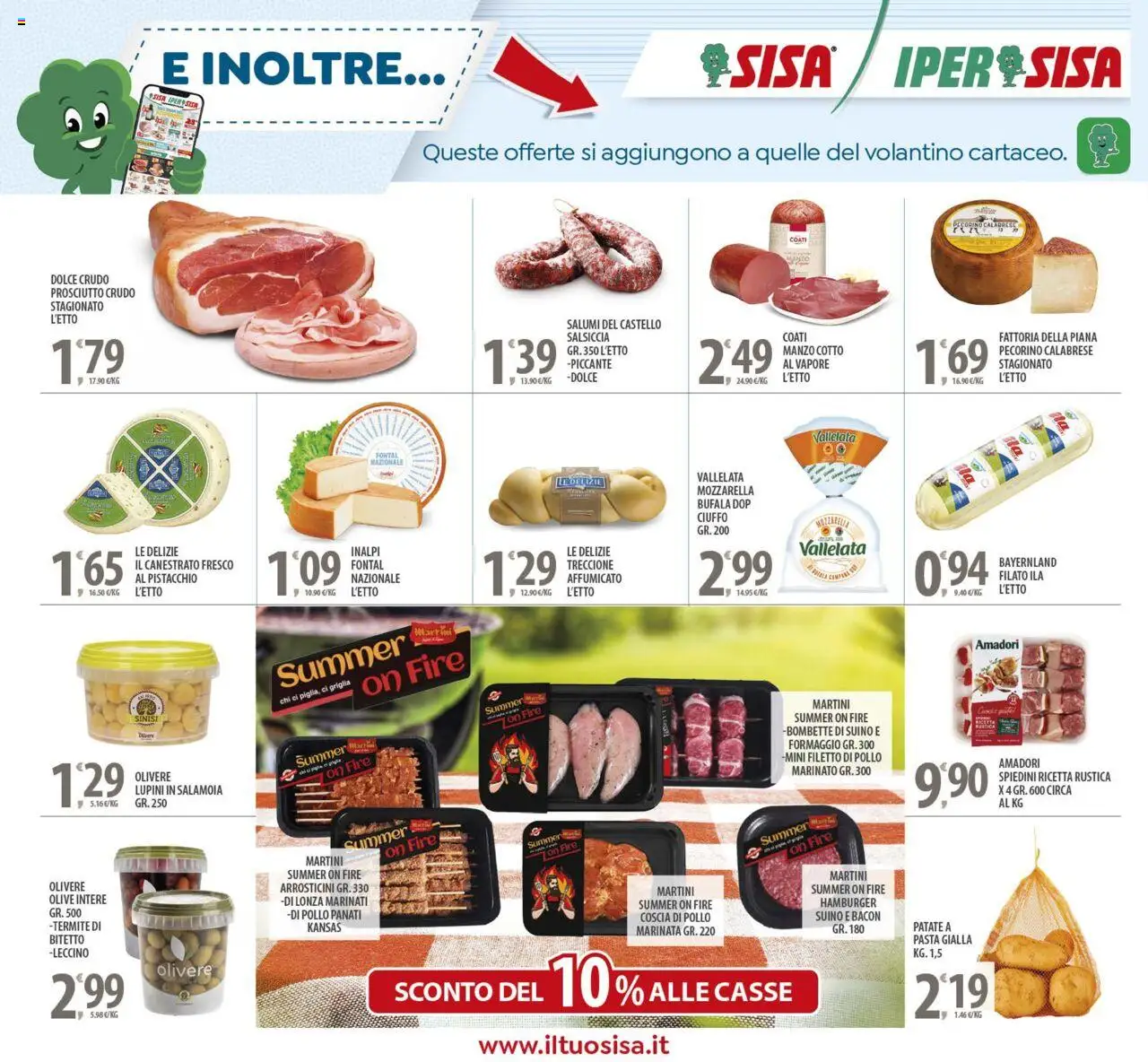 Volantino SISA del 23.09.2025 | Pagina: 14 | Prodotti: Manzo, Mozzarella, Griglia, Arrosticini