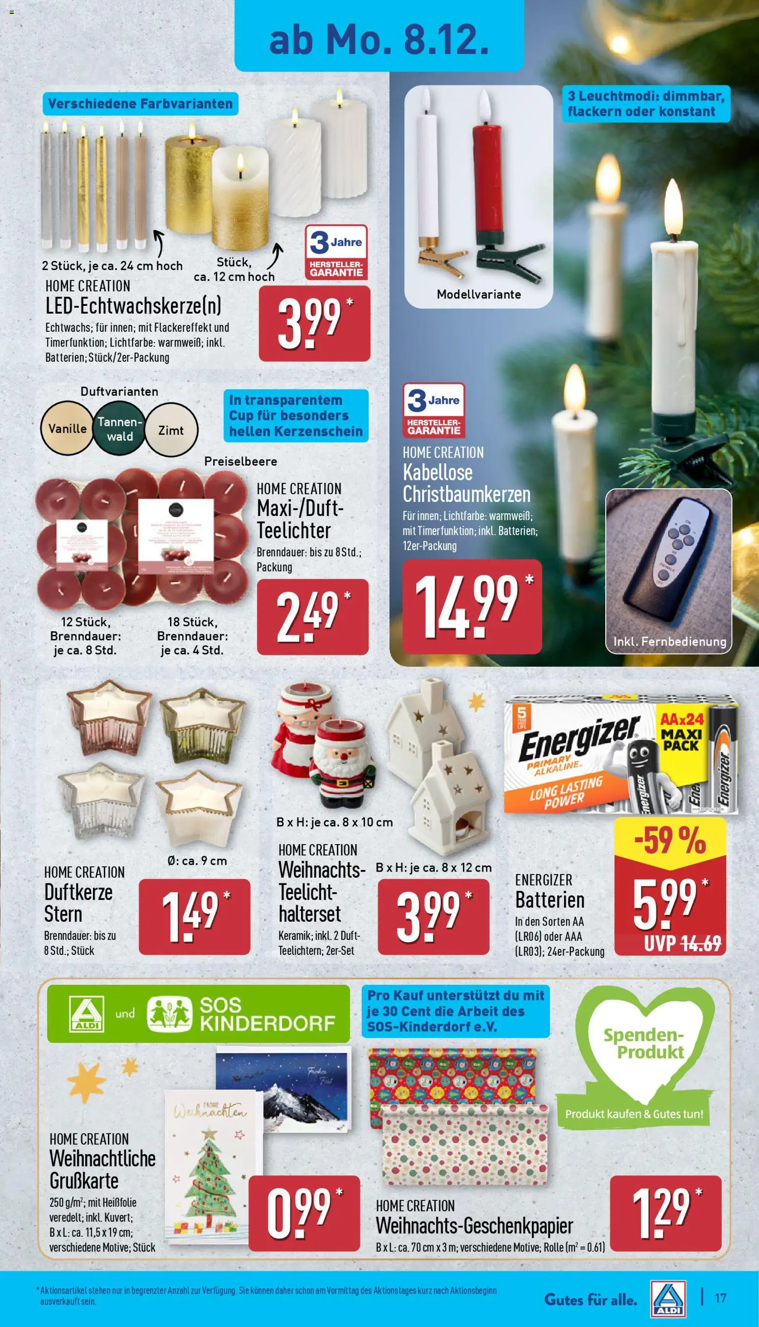 Aldi Prospekt 	 – gültig ab 08.12.2025 | Seite: 17 | Produkte: Batterien, Duft, Home creation