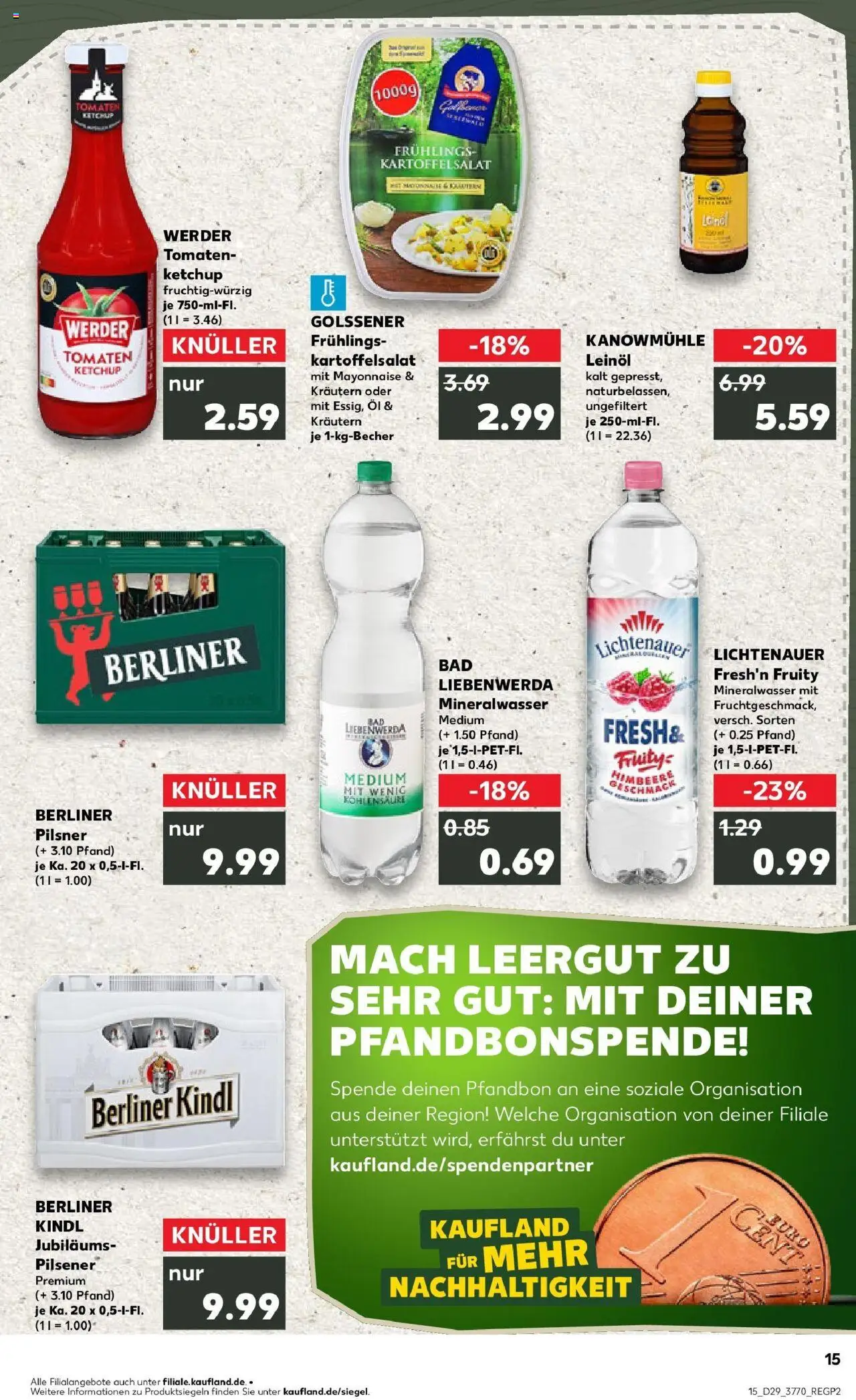 Kaufland prospekt Finsterwalde	 - gültig ab dem 16.07.2025 | Seite: 15 | Produkte: Bad, Tomaten, Mineralwasser, Ketchup