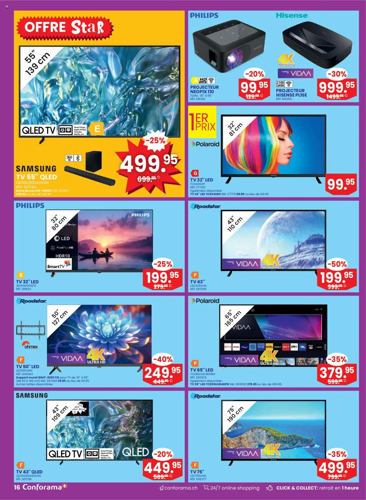Conforama Aktionen FR – gültig ab 01.10.2025 | Seite: 16 | Produkte: TV, Apple, Philips, Hisense
