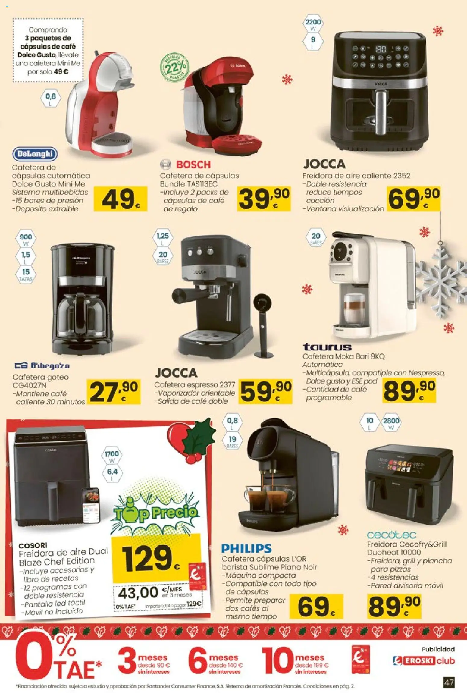Eroski - Regalos │ válido desde el 02.12.2025 | Página: 47 | Productos: Café, Cafetera, Plancha, Freidora