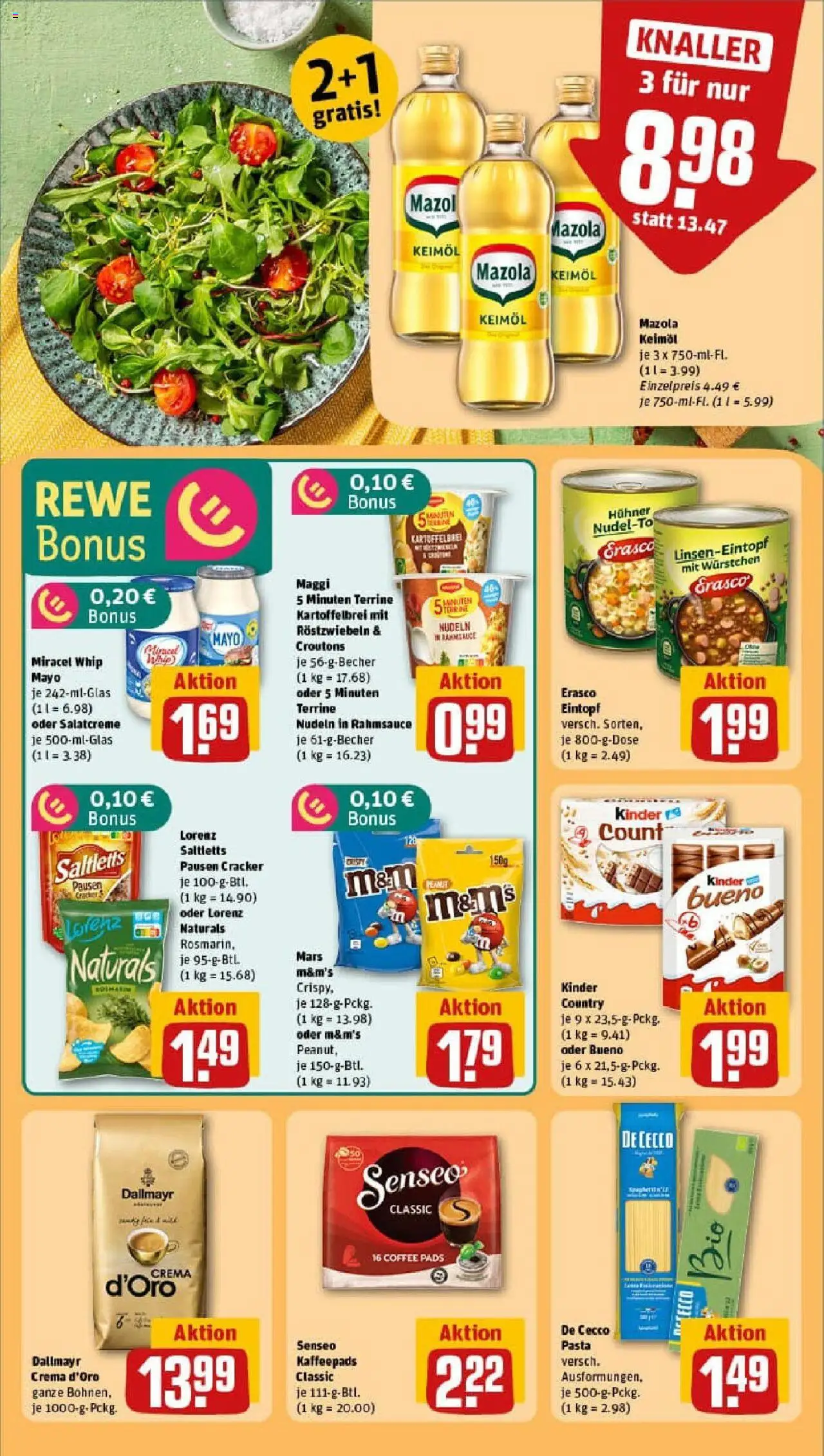 Rewe prospekt Berlin / Steglitz	 - gültig ab dem 27.07.2025 | Seite: 16 | Produkte: M&M's, Mars, Dallmayr, Senseo kaffeepads