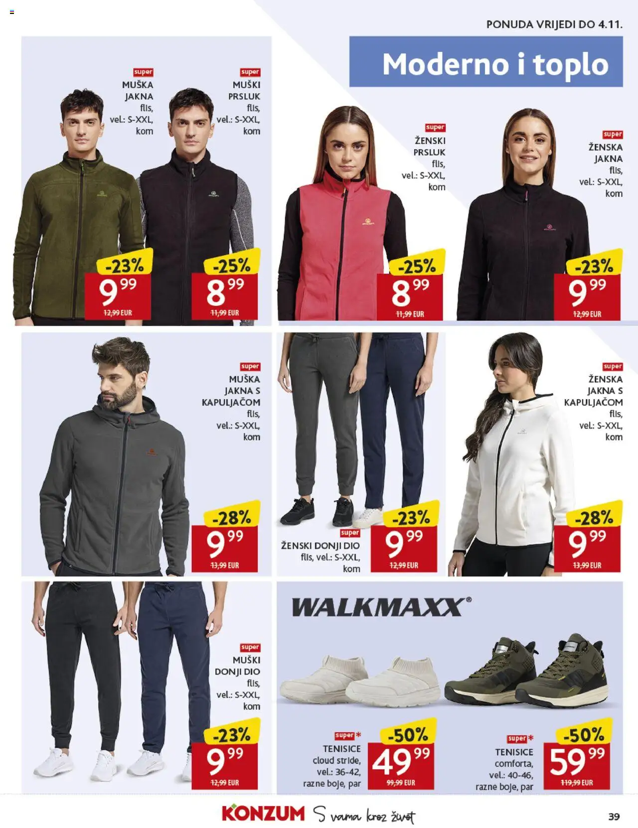 Konzum katalog | vrijedi od 22.10.2025 | Stranica: 39 | Proizvodi: Prsluk, Jakna, Tenisice