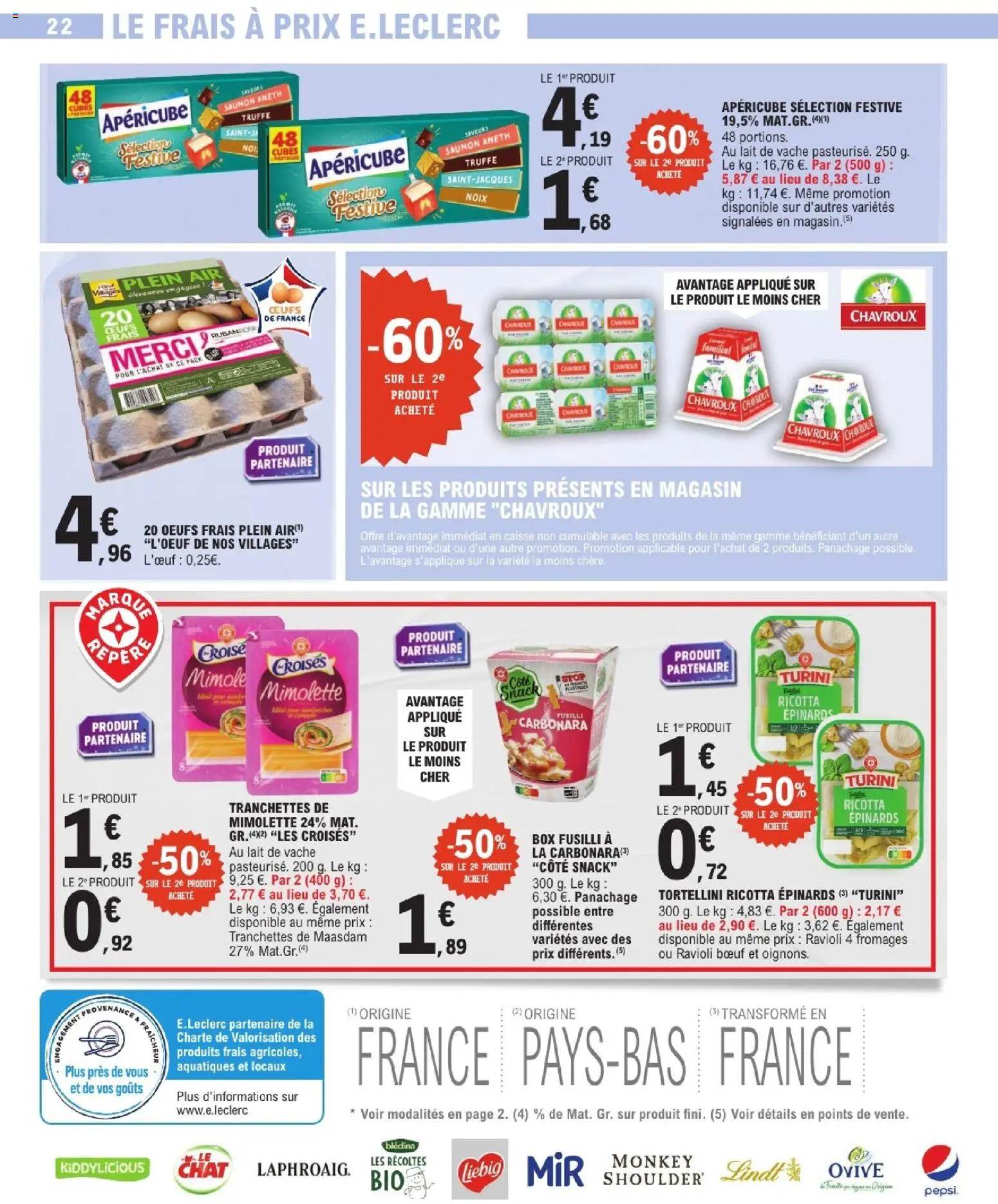 {H1} | Page: 22 | Produits: Fusilli, Œufs, Lindt, Saumon