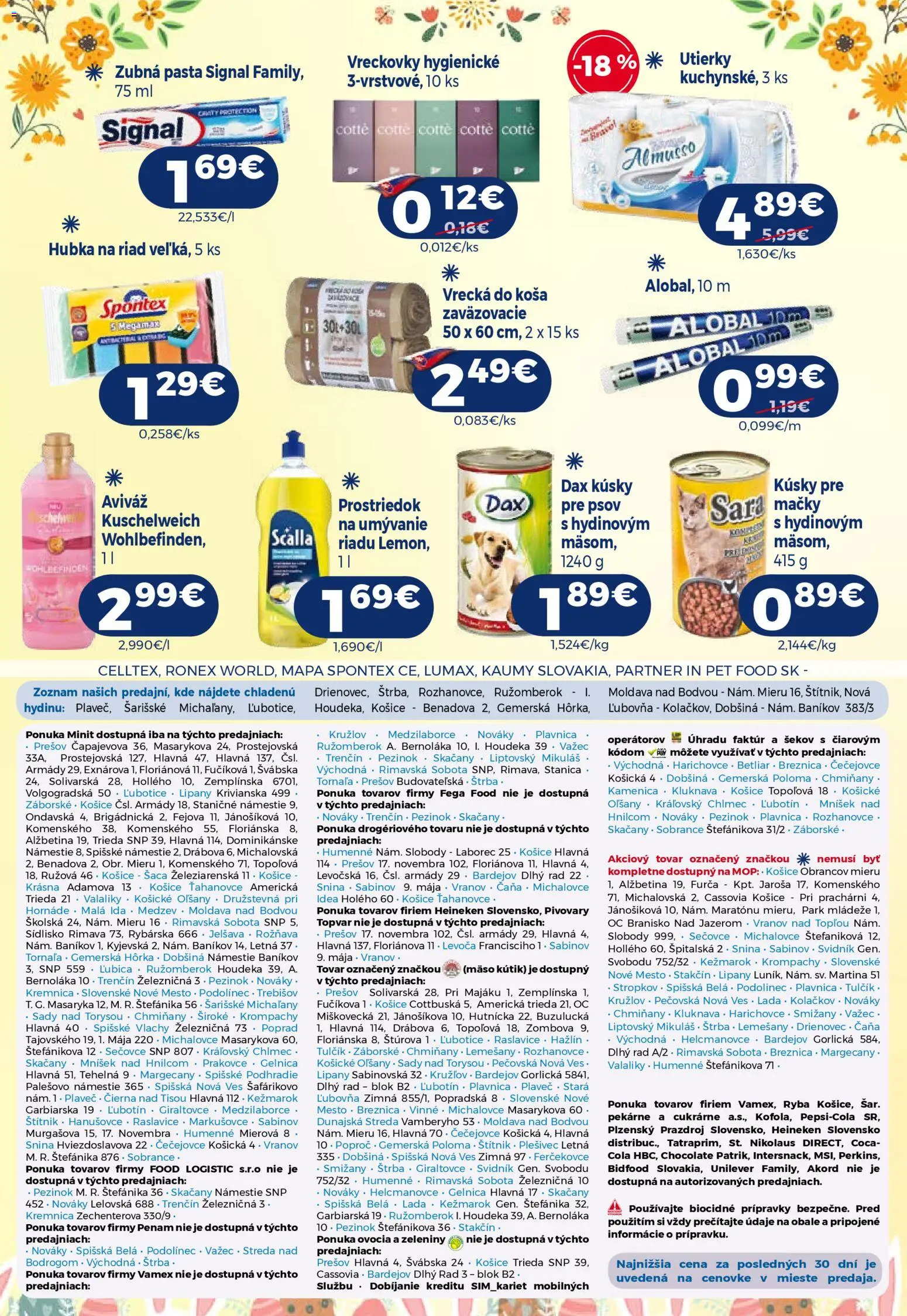 Nové Milk Agro akcie – leták je platný od 01.04.2026 | Strana: 15 | Produkty: Hubka, Zubná pasta, Aviváž, Cola