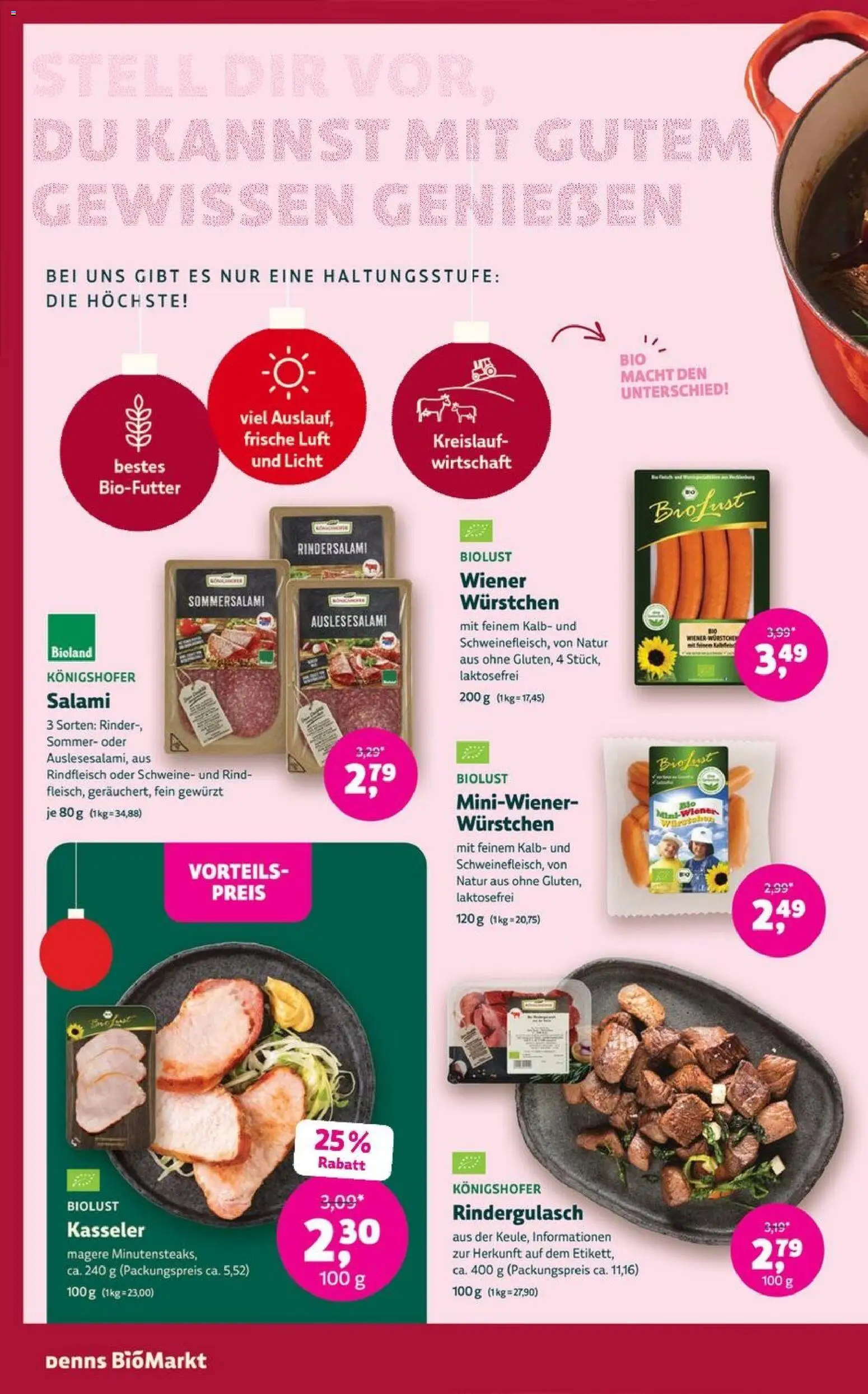 Denns BioMarkt Angebote – gültig ab 17.12.2025 | Seite: 6 | Produkte: Rindergulasch, Salami, Rindfleisch
