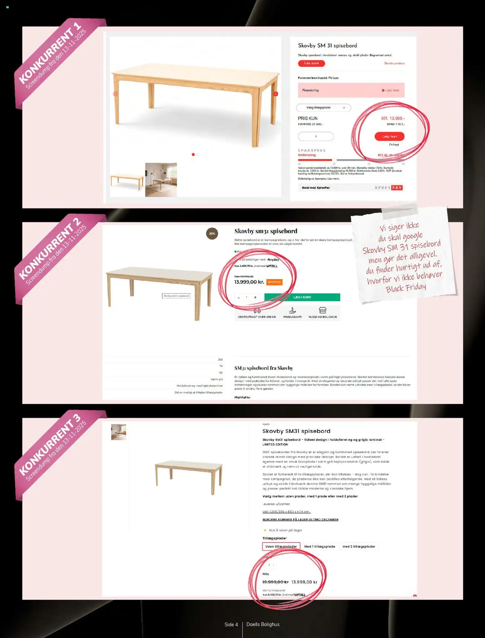 Daells Bolighus tilbudsavis – gyldig fra 21.11.2025 | Side: 4 | Produkter: Bord, Søm