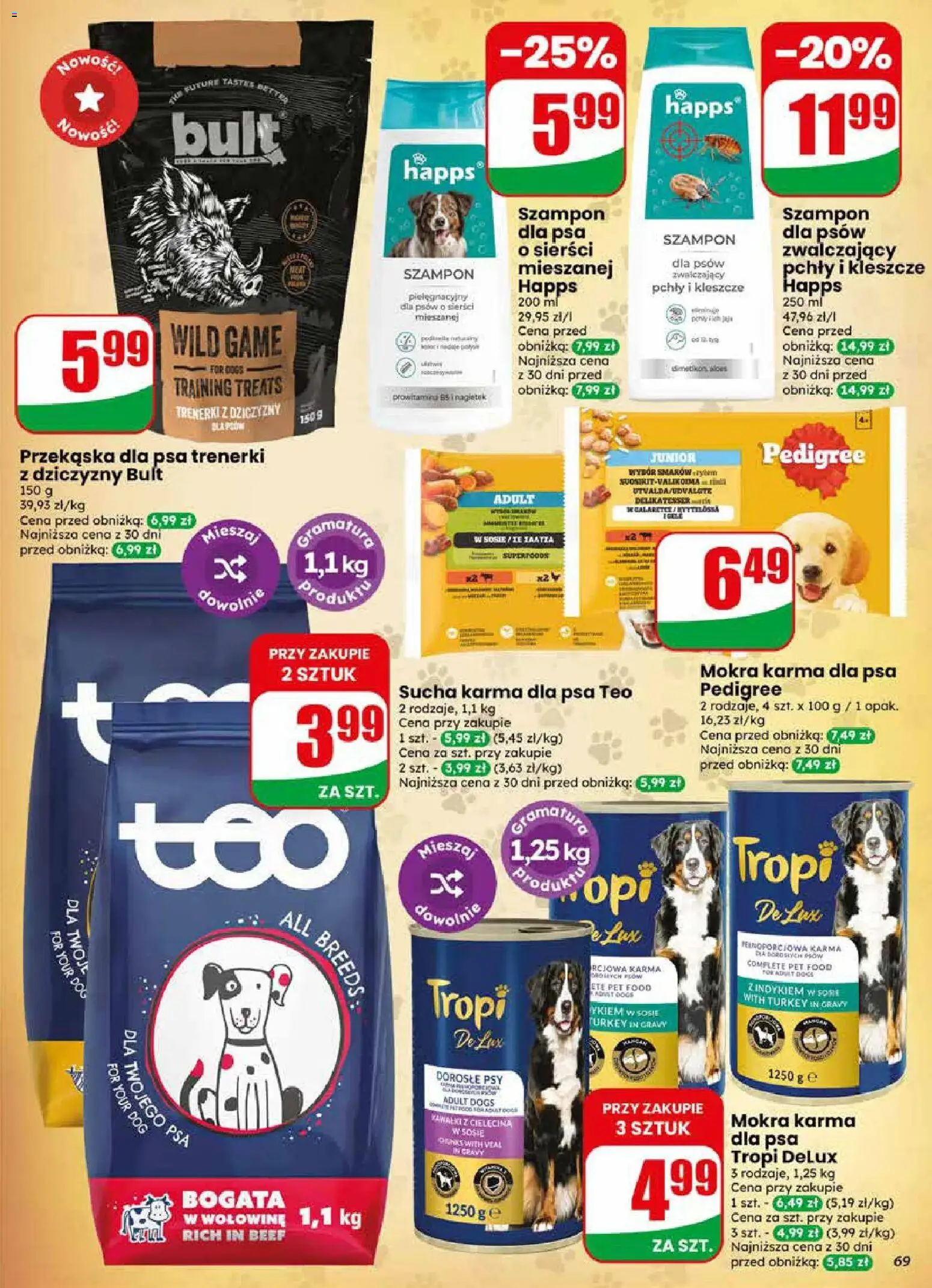 Dino gazetka od 22.04.2026 | Strona: 69 | Produkty: Pedigree, Karma dla psa pedigree, Karma dla psa, Szampon