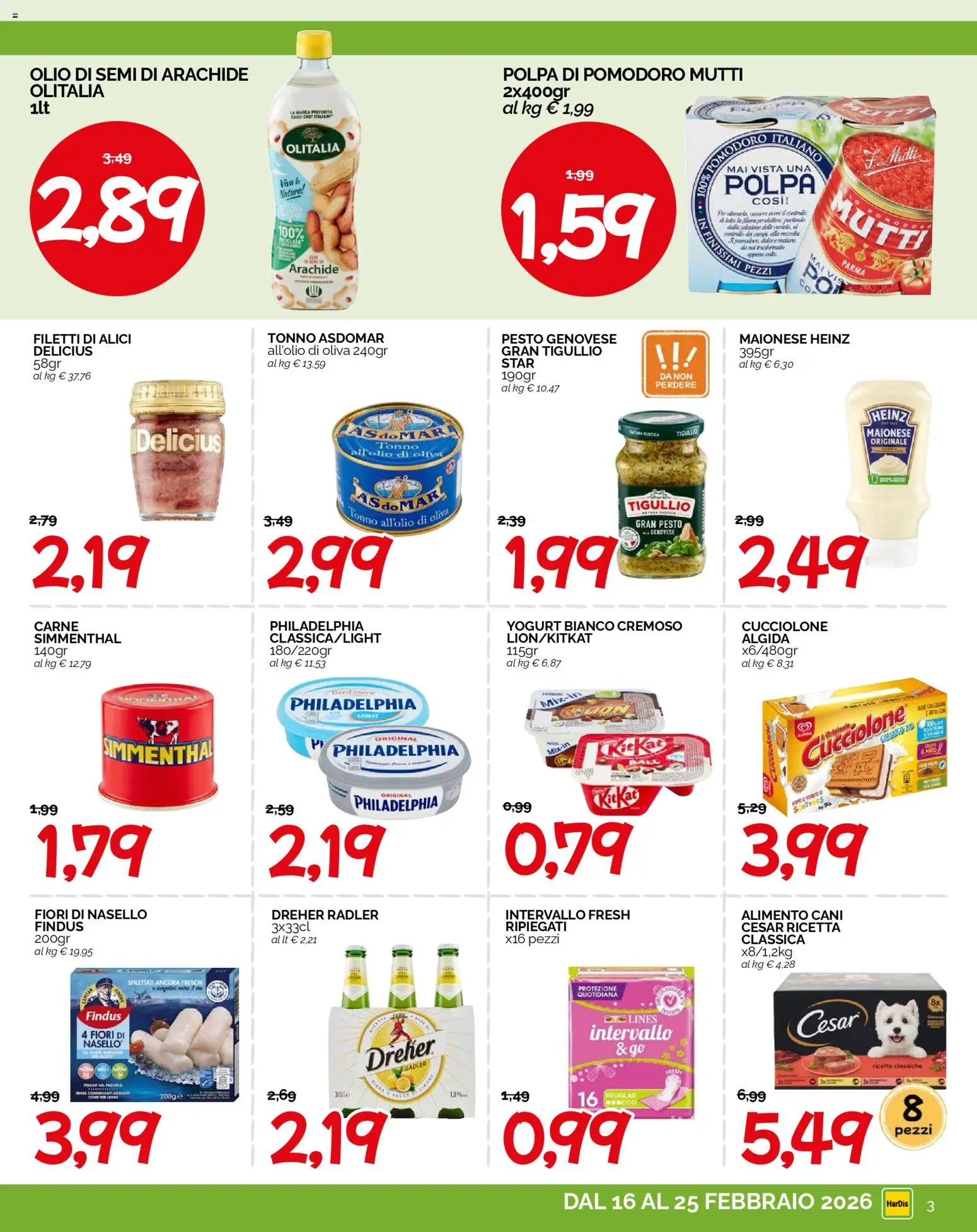 Volantino HarDis del 16.02.2026 | Pagina: 3 | Prodotti: Maionese, Pomodoro, Tonno, Nasello