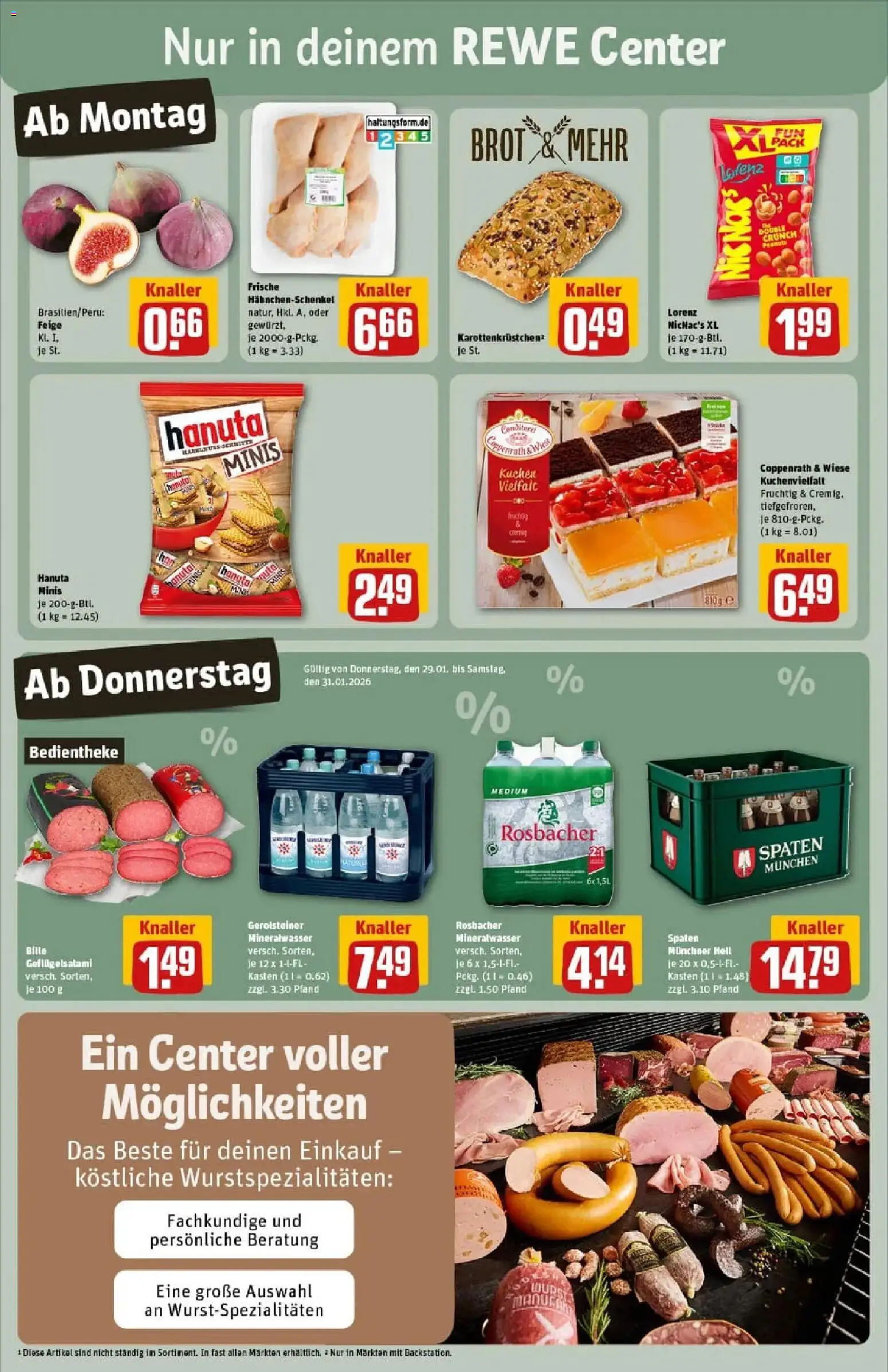 Rewe prospekt Mannheim	 – gültig ab 26.01.2026 | Seite: 3 | Produkte: Mineralwasser, Salami, Kuchen, Gerolsteiner