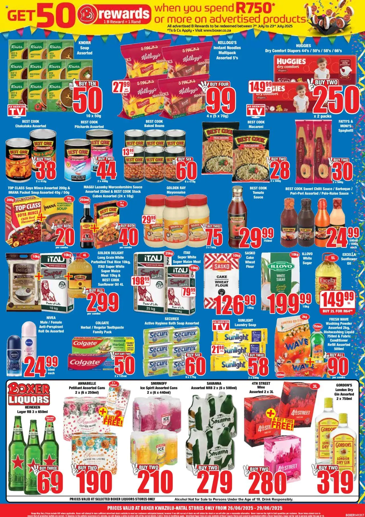 Boxer KwaZulu-Natal - Specials │ valid from 26.06.2025 | Page: 3 | Products: Maize meal, Soap, Sugar, Dishwashing liquid