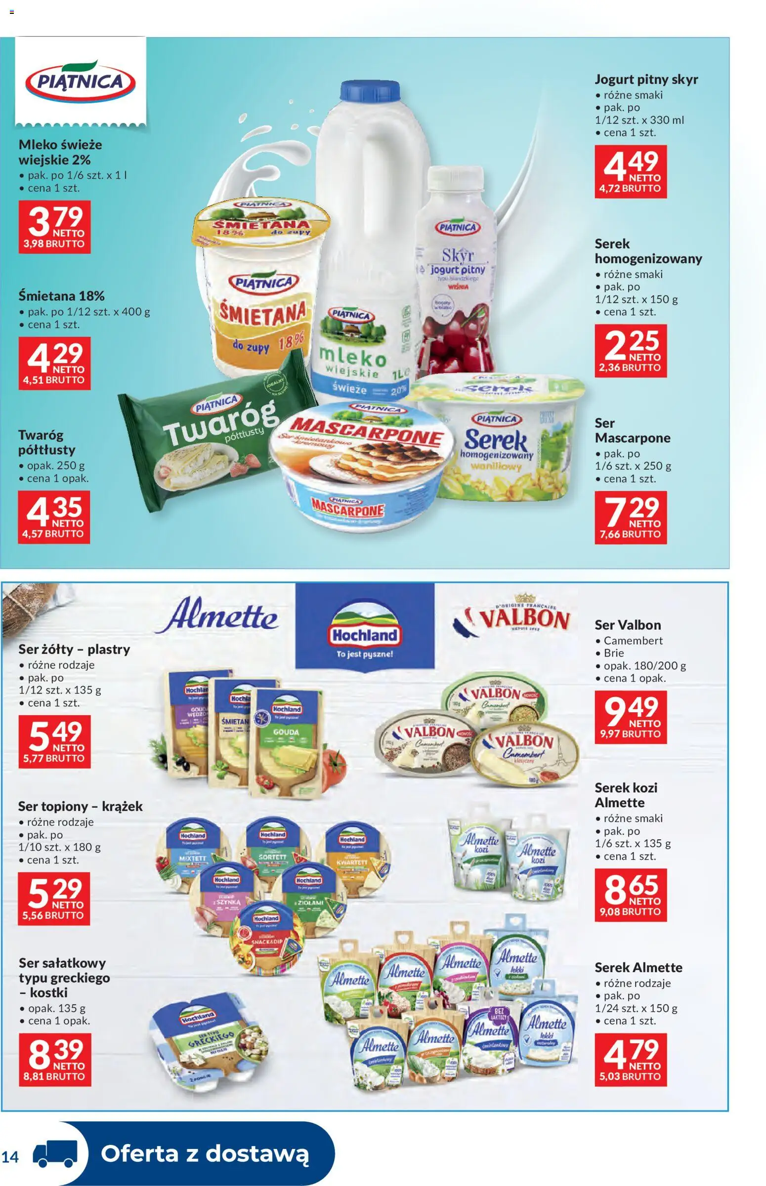 Makro gazetka - Dystrybucja do sklepów od 14.04.2026 | Strona: 14 | Produkty: Szynka, Camembert, Ser, Skyr