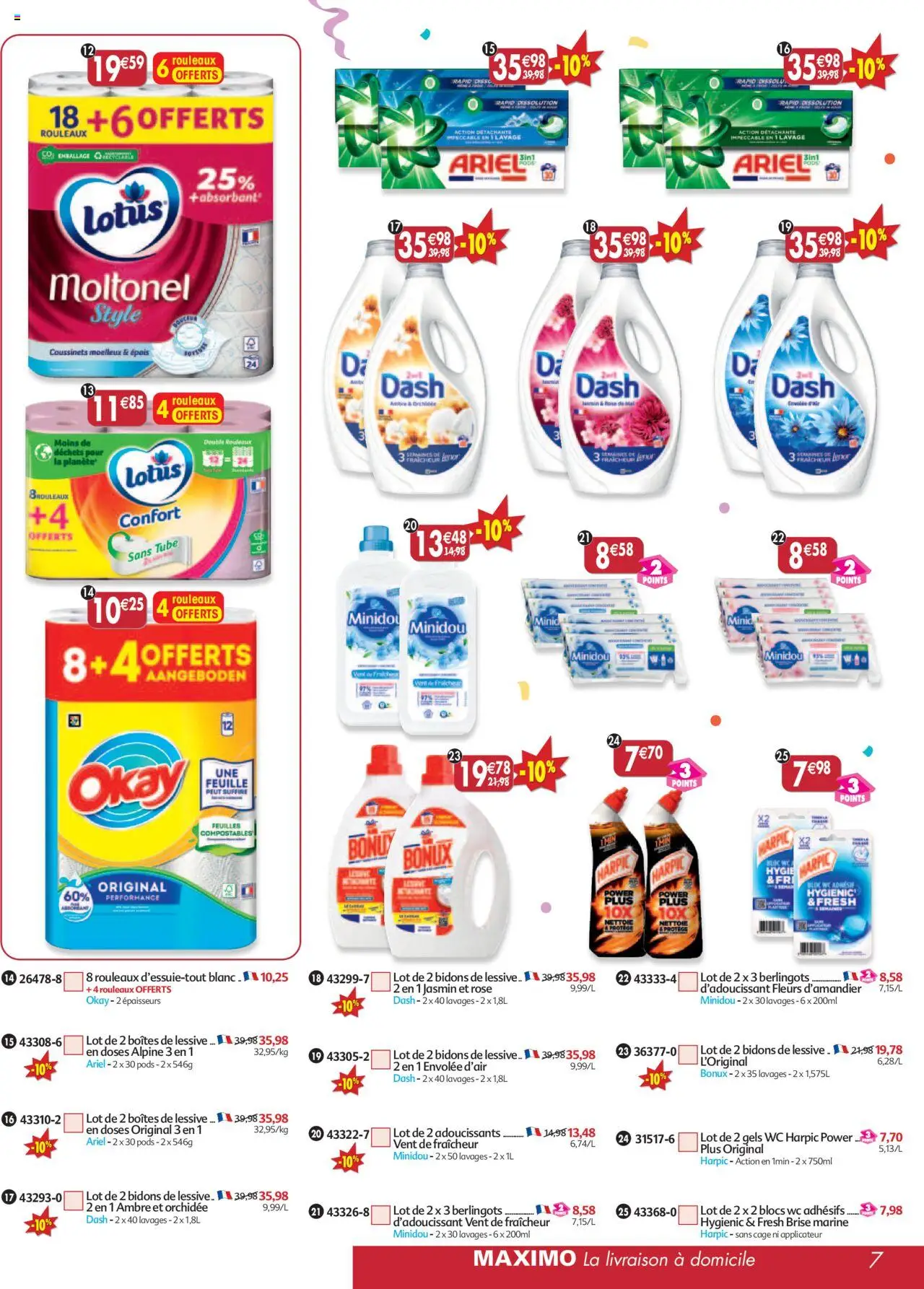 {H1} | Page: 7 | Produits: Ariel, Cage, Orchidée, Lessive