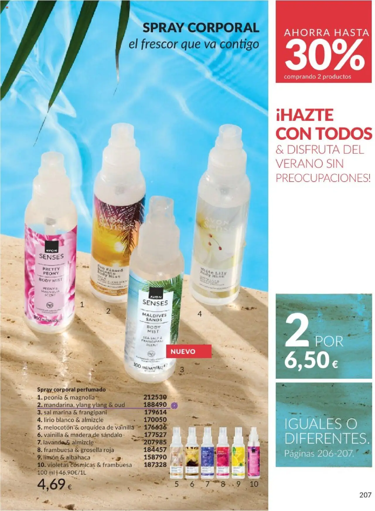 Catálogo AVON campaña 6 │ válido desde el 01.06.2025 | Página: 207 | Productos: Spray corporal, Body