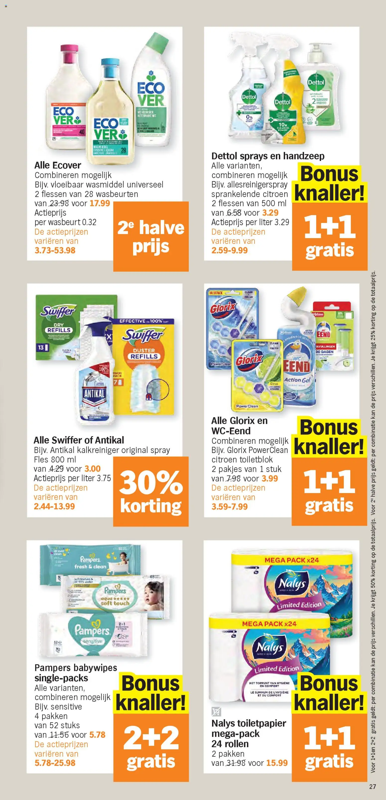 {H1} | Pagina: 27 | Producten: Fles, Pampers, Handzeep, Wasmiddel