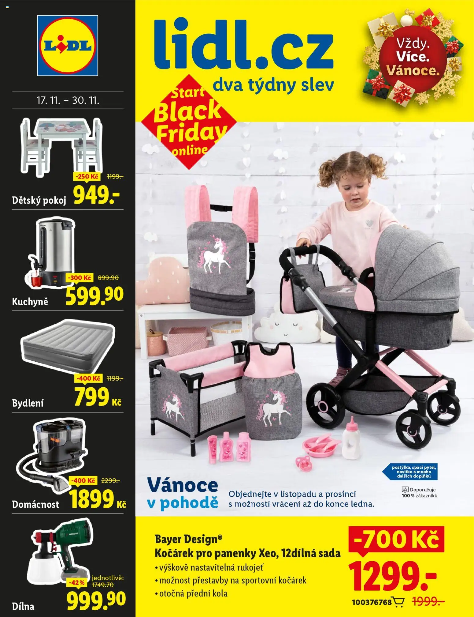 Lidl Black Friday od 17.11.2025 | Strana: 1 | Produkty: Parkside, Kočárek, Kuchyně, Kola