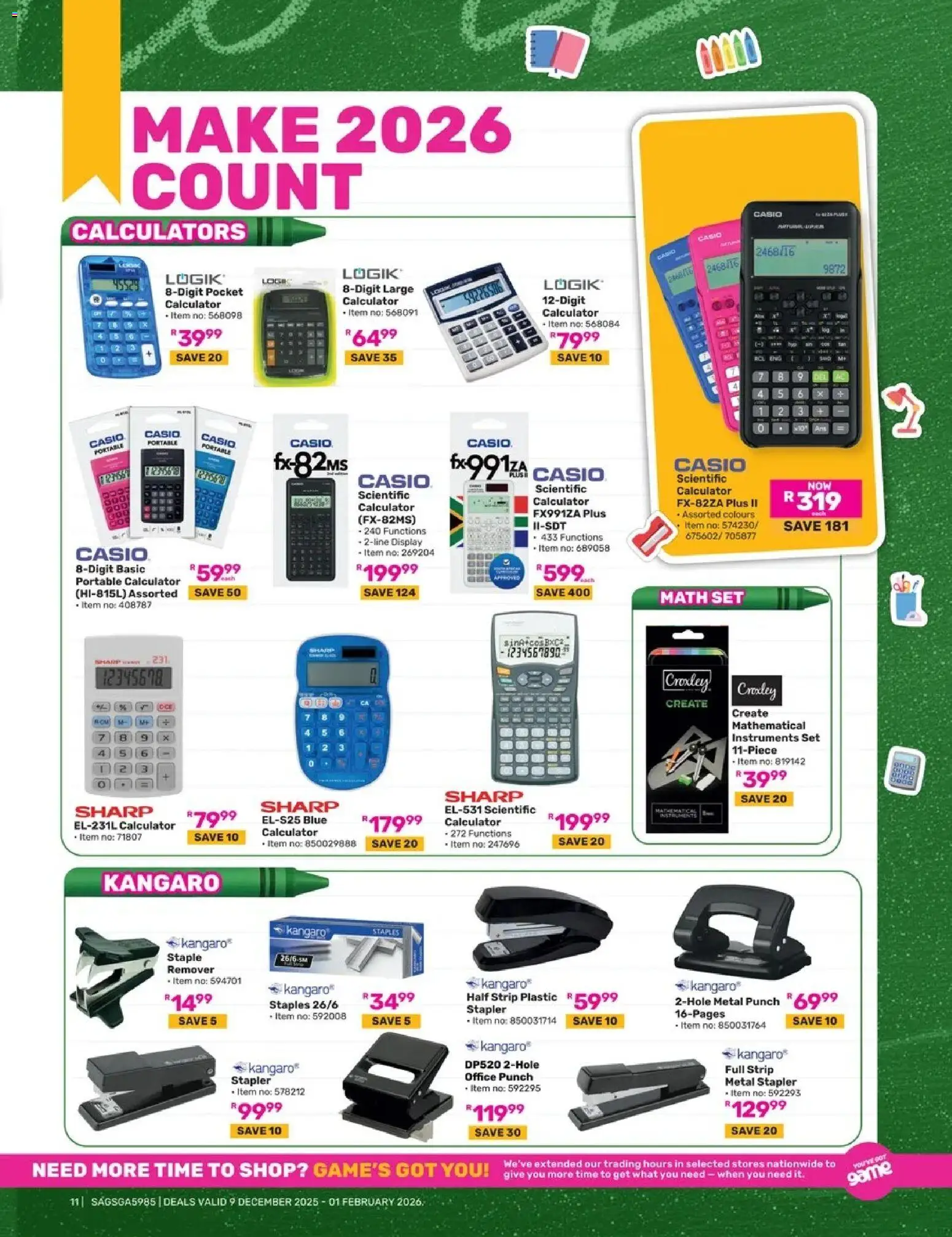 New Game catalogue – valid from 09.12.2025 | Page: 11 | Products: Calculator