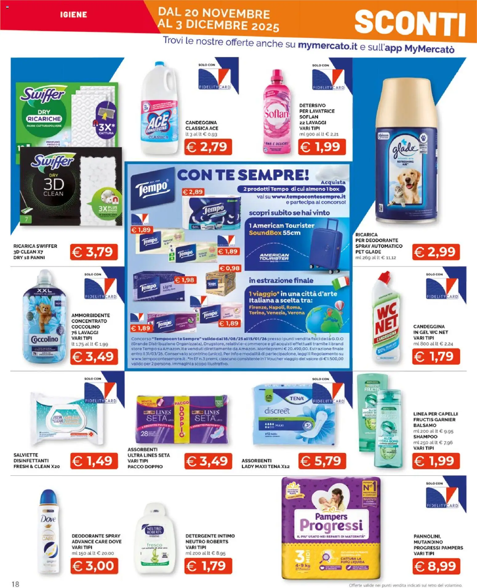 Volantino Mercatò del 20.11.2025 | Pagina: 18 | Prodotti: Deodorante, Tè, Lavatrice, Pampers