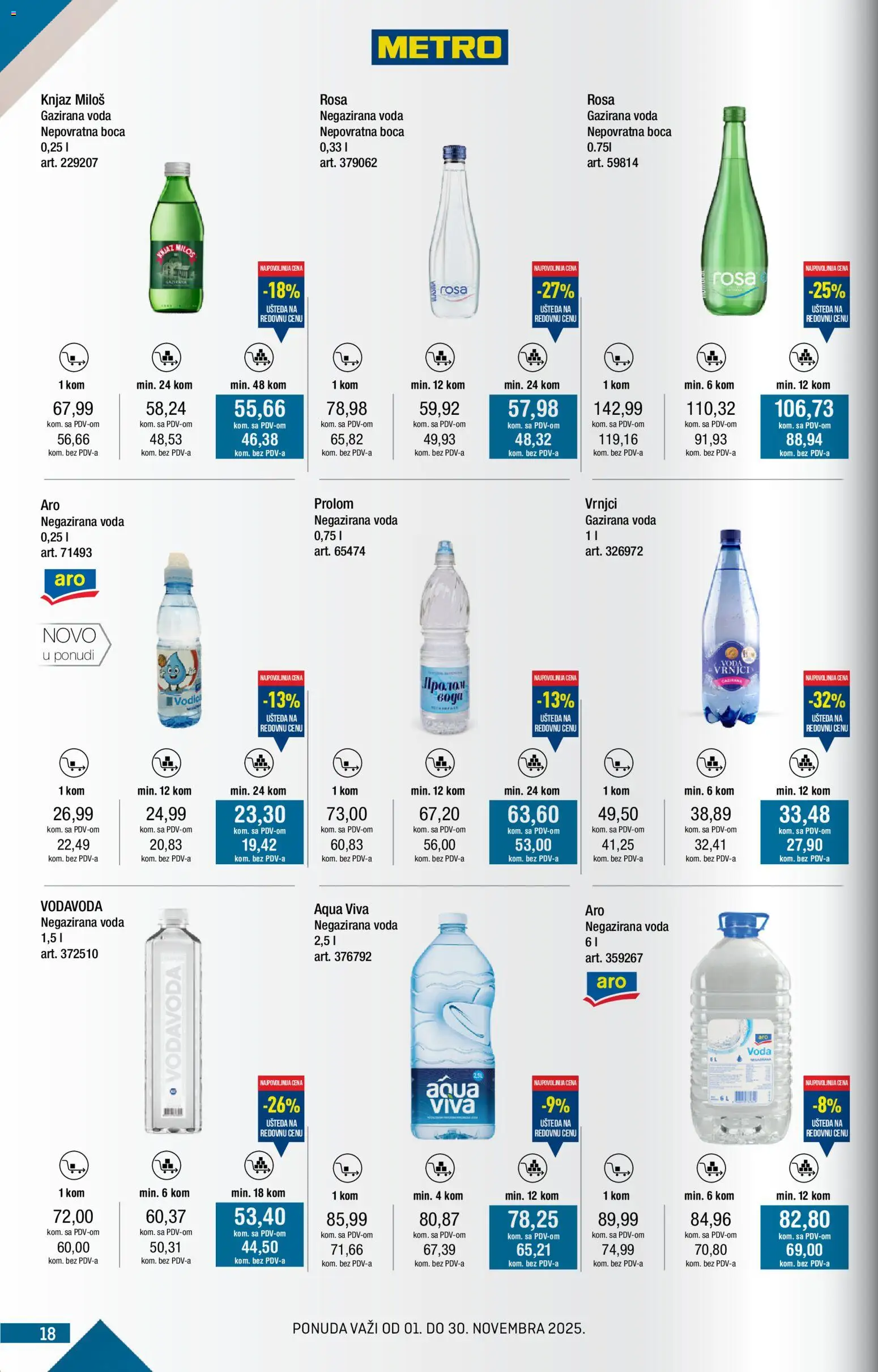 Metro katalog - važi od 01.11.2025 | Strana: 18 | Proizvode: Negazirana voda, Voda