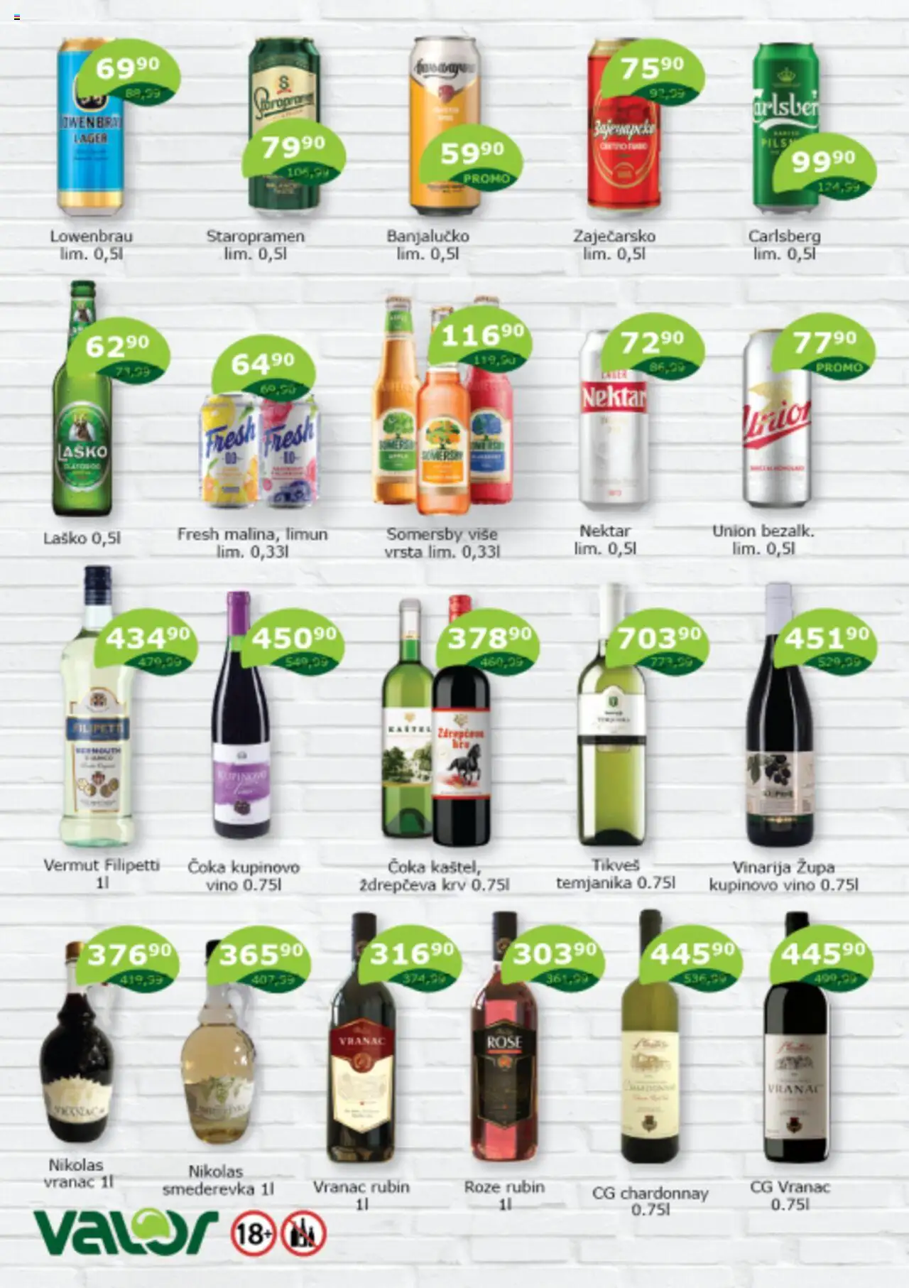 Valor katalog - važi od 16.06.2025 | Strana: 4 | Proizvode: Chardonnay, Vranac, Somersby, Vino