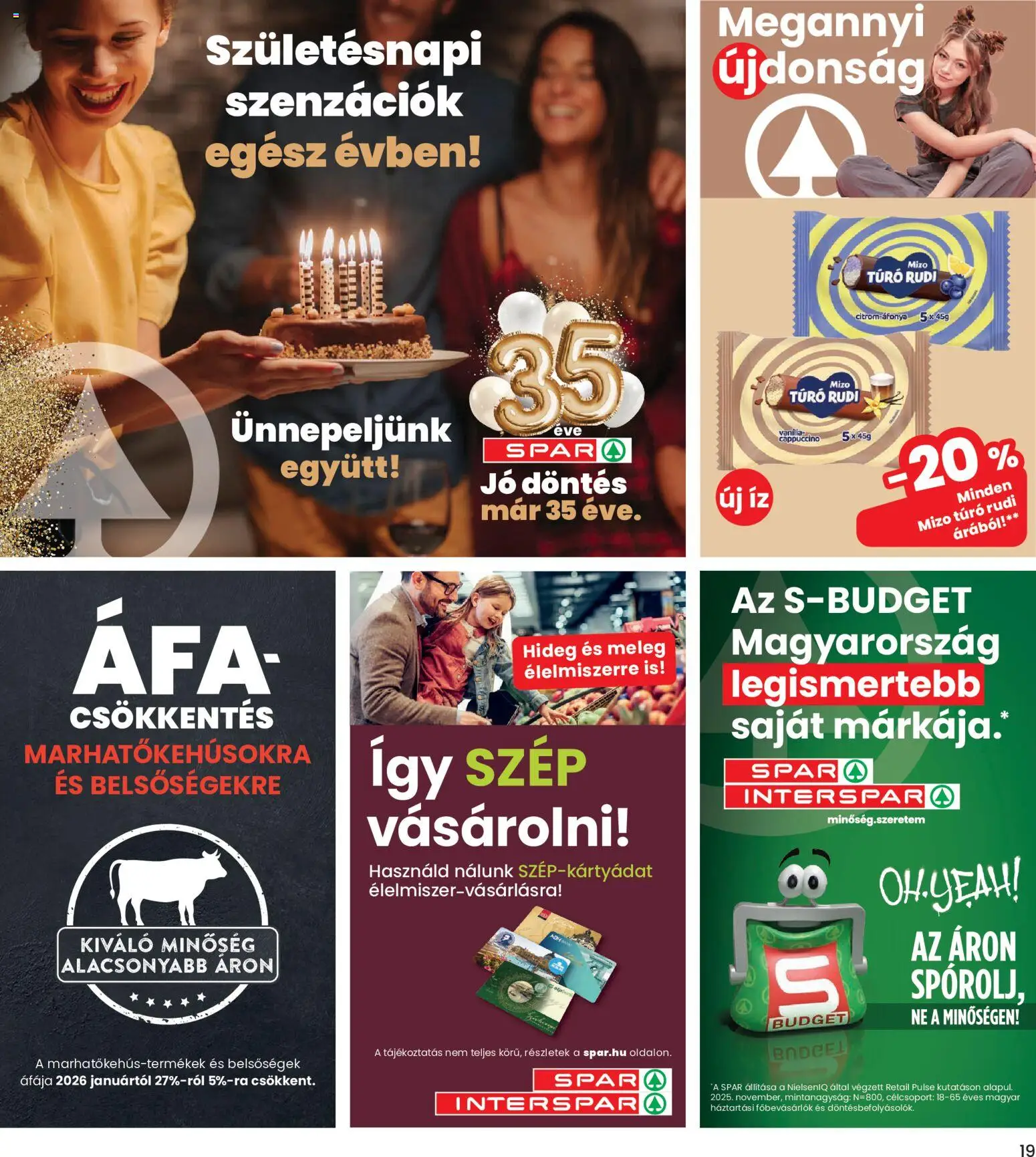 Interspar akciós ujság - amely érvényes a következő dátumtól: 26.02.2026 | Oldal: 19 | Termékek: Cappuccino, Túró rudi, Túró