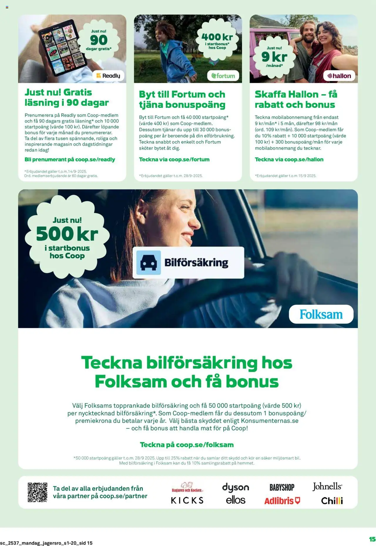 Coop Forum reklamblad aktuell från 08.09.2025 | Sida: 15 | Produkter: Galler, Hallon