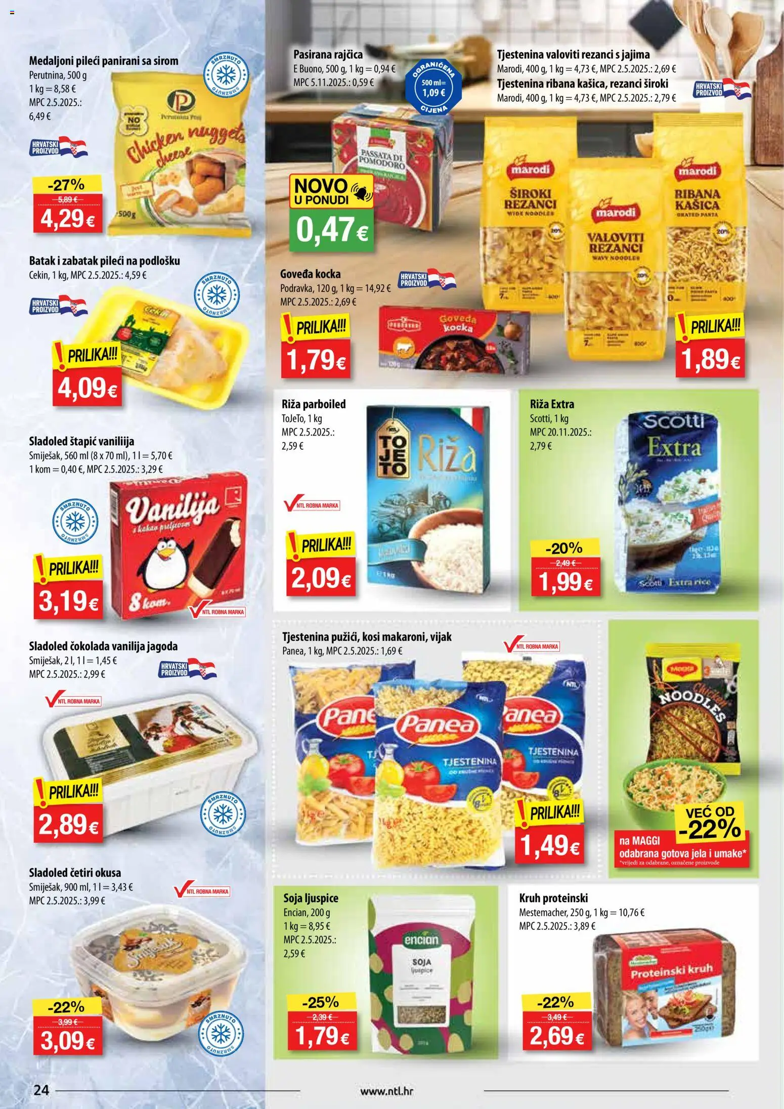 NTL katalog | vrijedi od 17.12.2025 | Stranica: 24 | Proizvodi: Fanta, Pasirana rajčica, Kruh, Sladoled