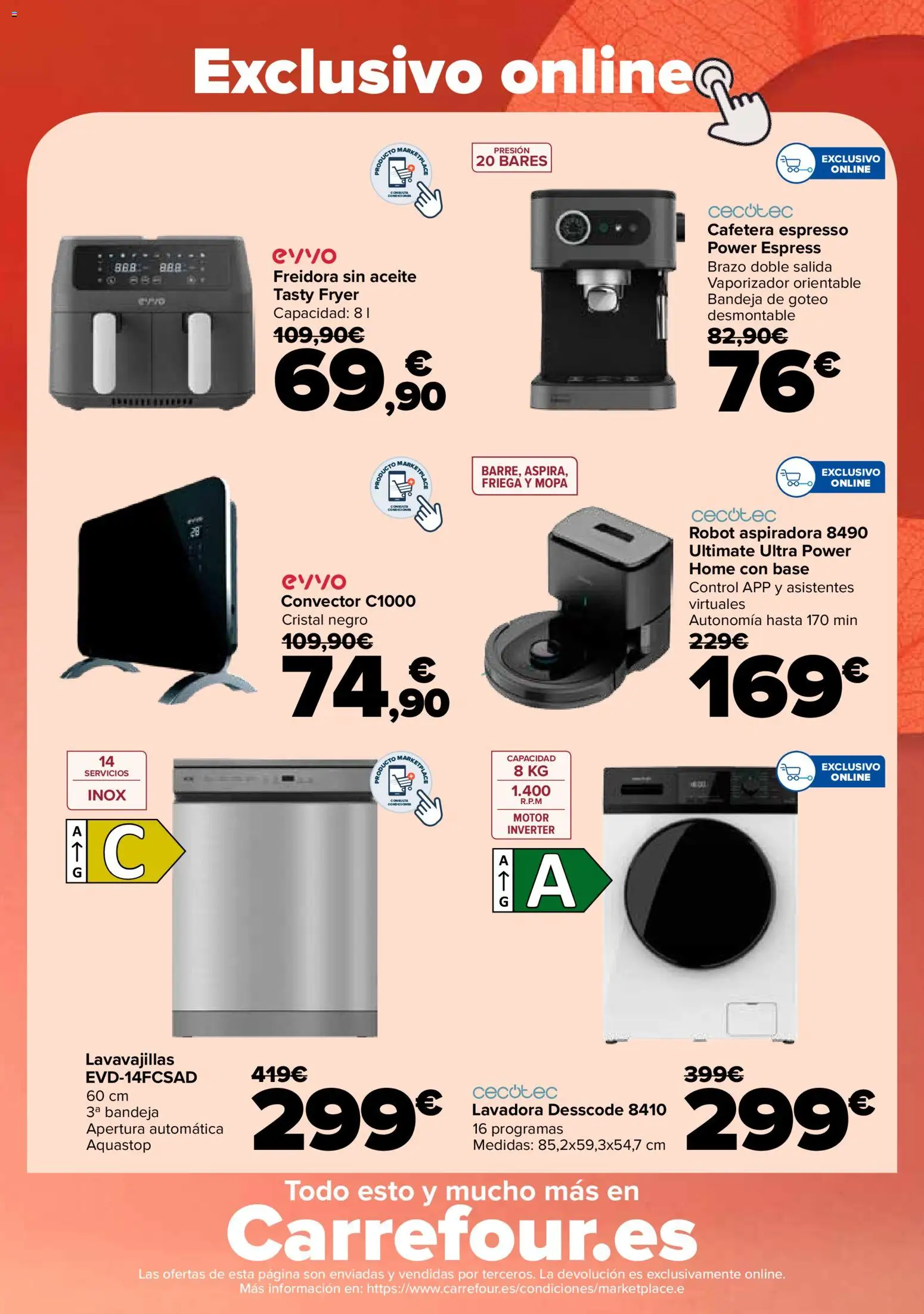 Carrefour folleto │ válido desde el 28.10.2025 | Página: 25 | Productos: Lavavajillas, Cafetera, Freidora, Bandeja