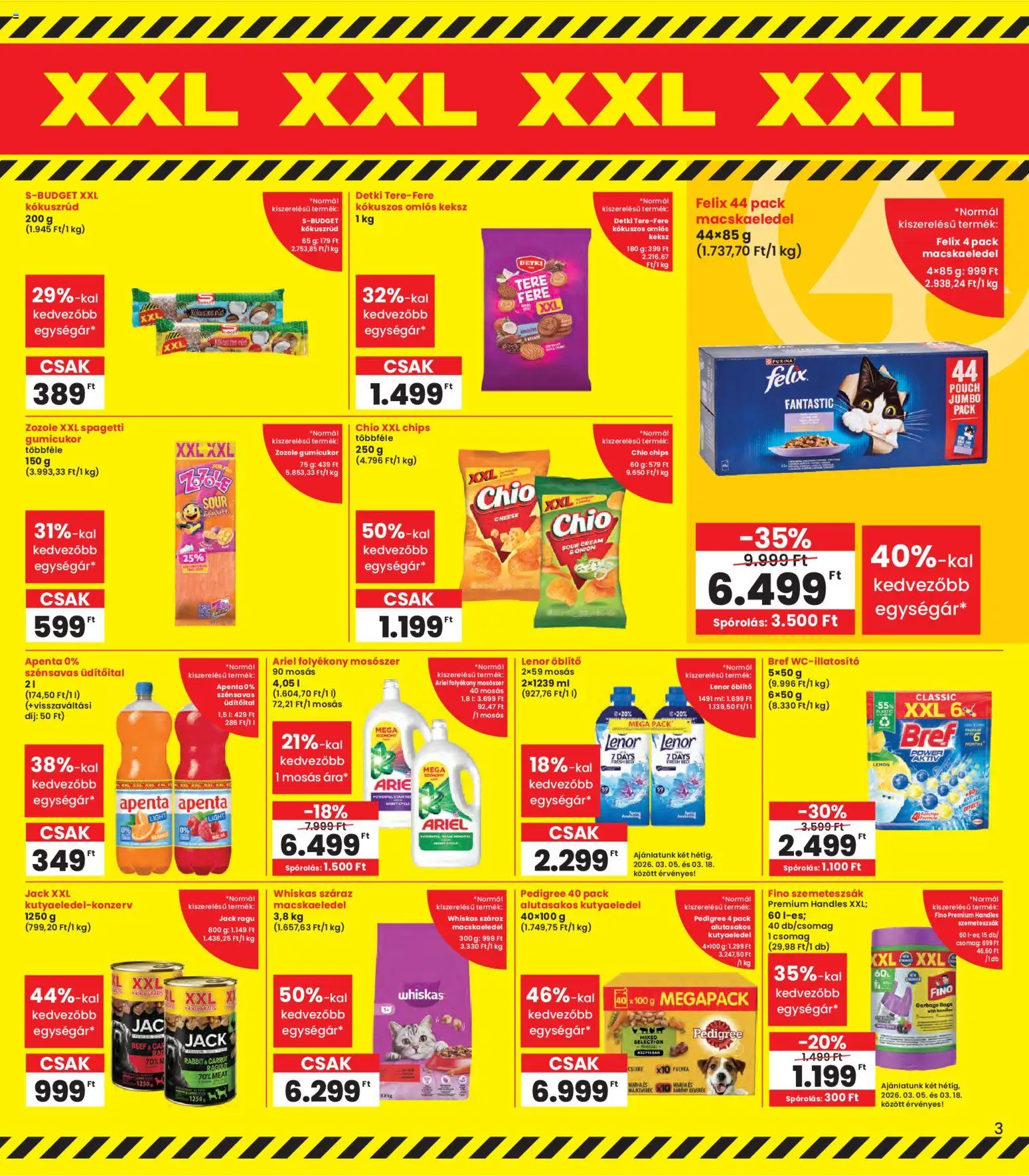 Interspar akciós ujság - amely érvényes a következő dátumtól: 05.03.2026 | Oldal: 3 | Termékek: Szemeteszsák, Kutyaeledel, Whiskas, Keksz