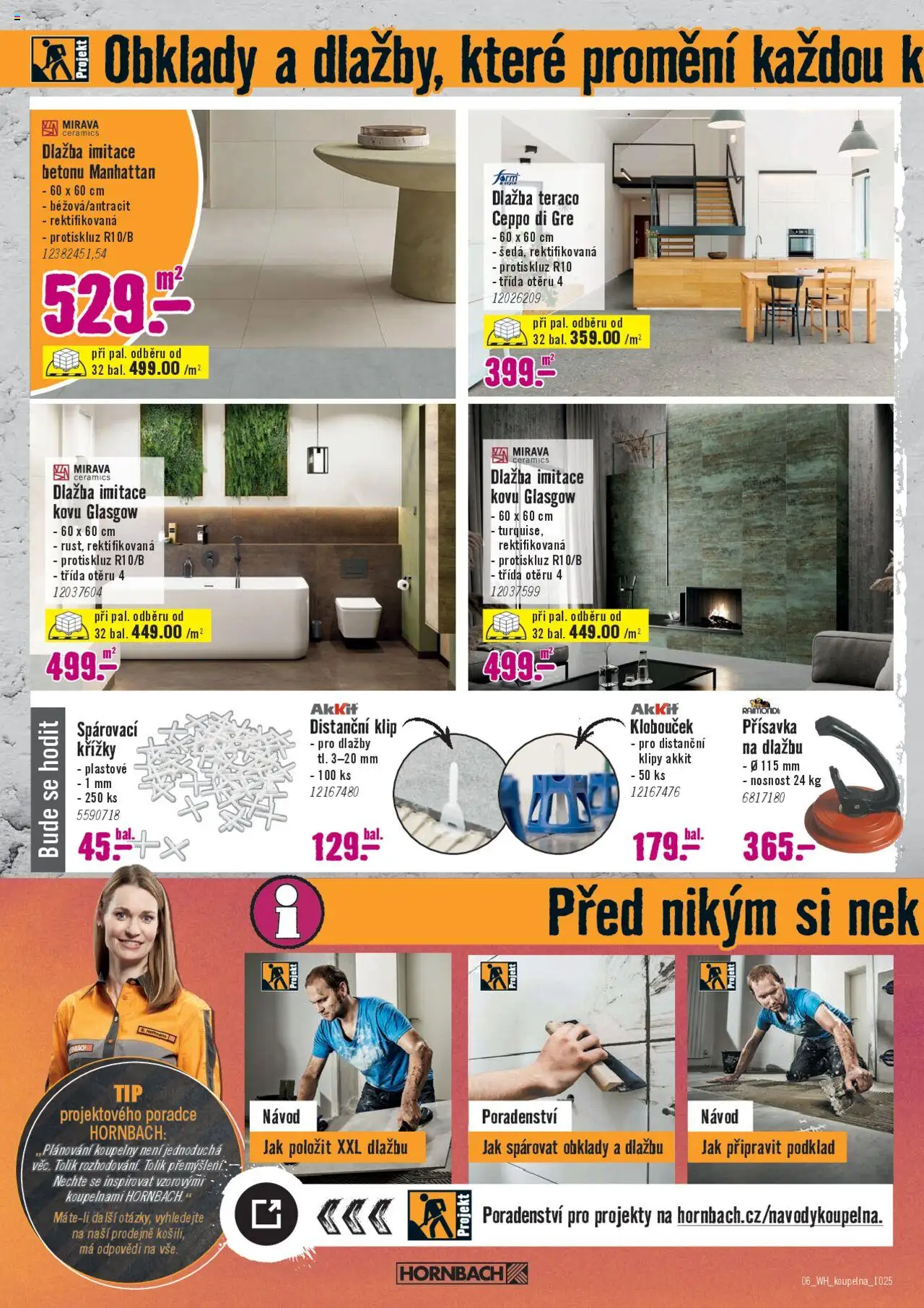 HORNBACH leták - Koupelna snů od 15.10.2025 | Strana: 6 | Produkty: Dlažba, Manhattan