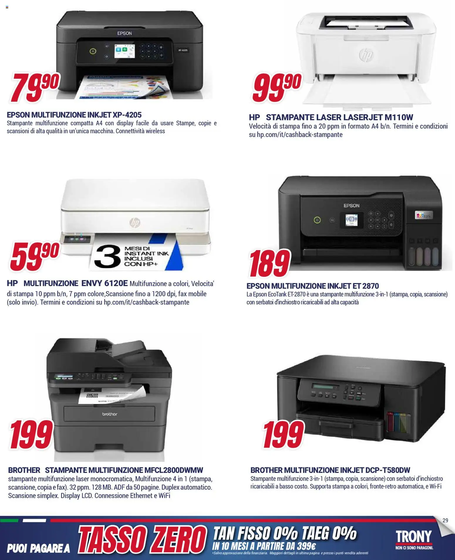 Volantino Trony del 15.01.2026 | Pagina: 29 | Prodotti: Mobile, Stampante, Stampa