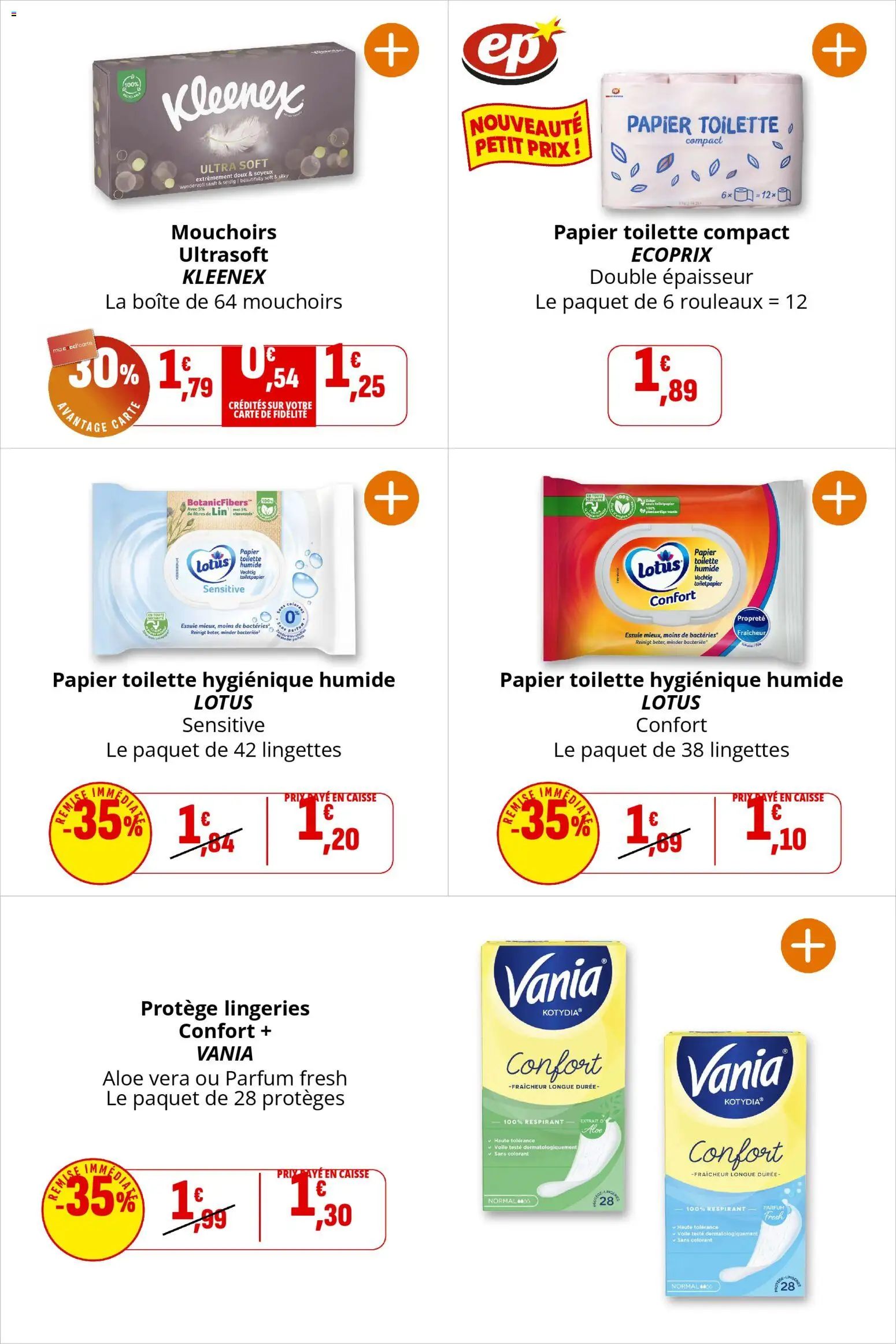 {H1} | Page: 39 | Produits: Papier toilette, Parfum, Mouchoirs