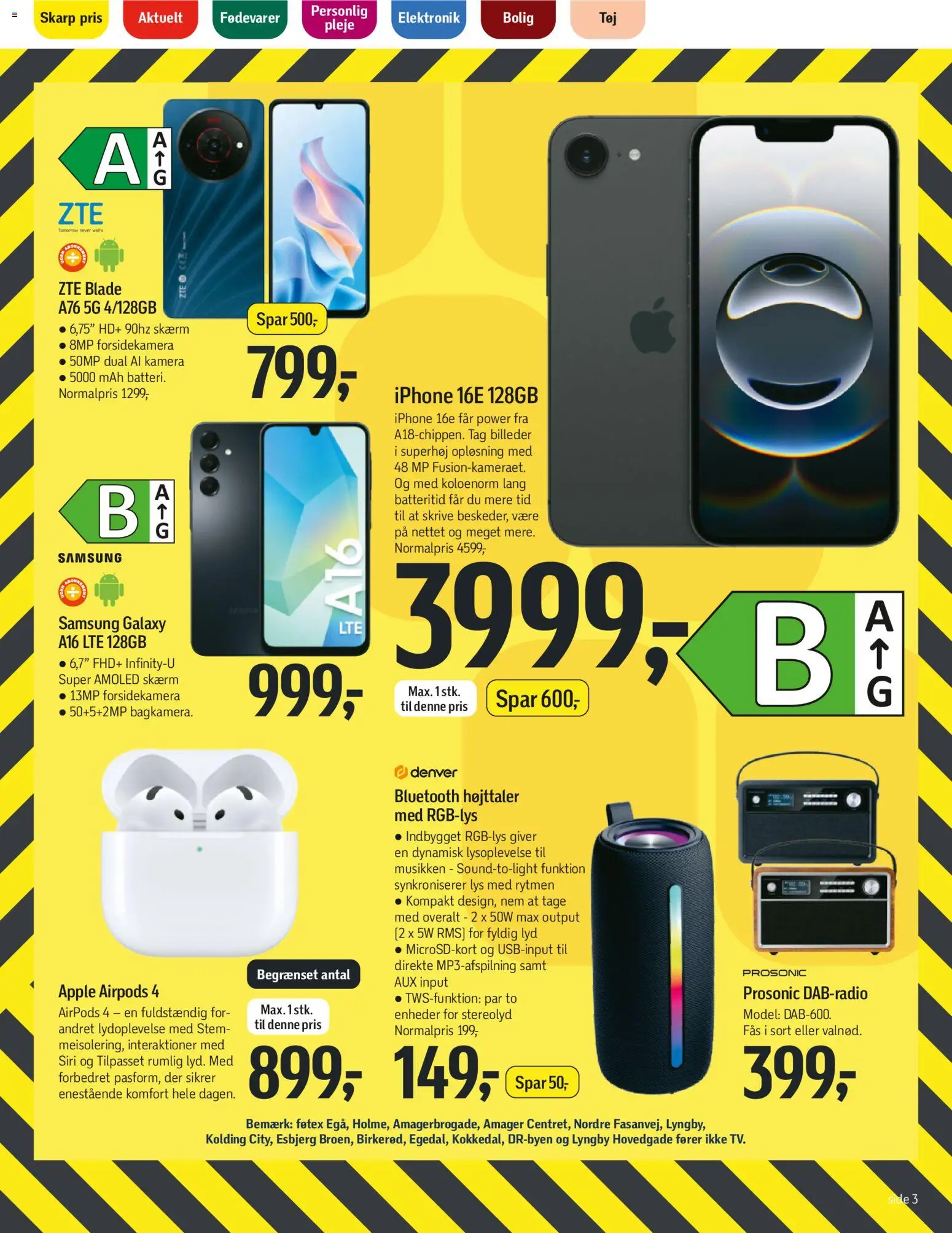 Føtex tilbudsavis – gyldig fra 21.11.2025 | Side: 3 | Produkter: Skærm, Lyd, Højttaler, Kamera
