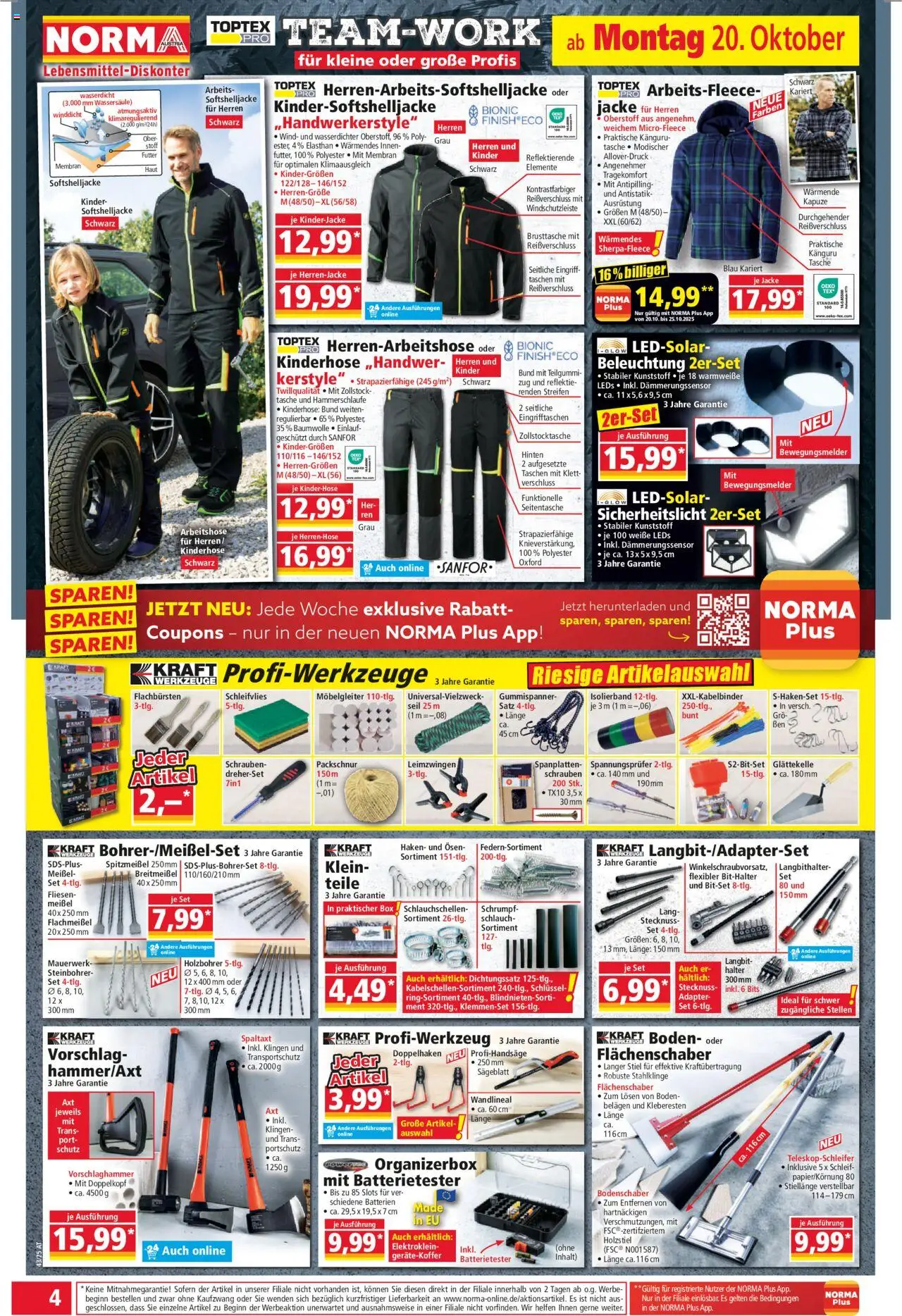 Norma Flugblatt gültig ab 20.10.2025 | Seite: 4 | Produkte: Jacke, Tasche, Adapter, Box
