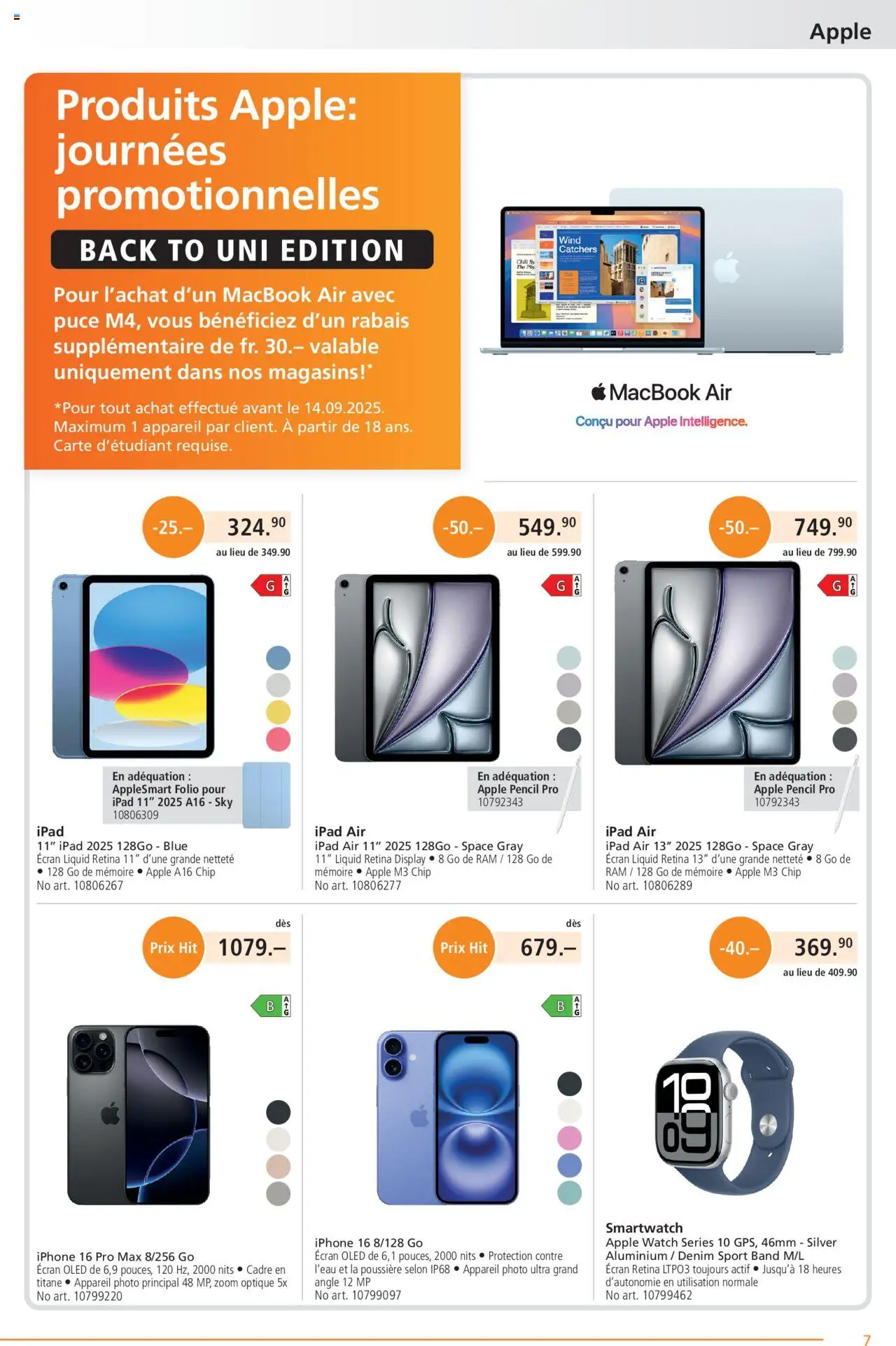 Fust Aktionen FR ab 25.08.2025 | Seite: 7 | Produkte: Smartwatch, Iphone, Macbook, Apple Watch
