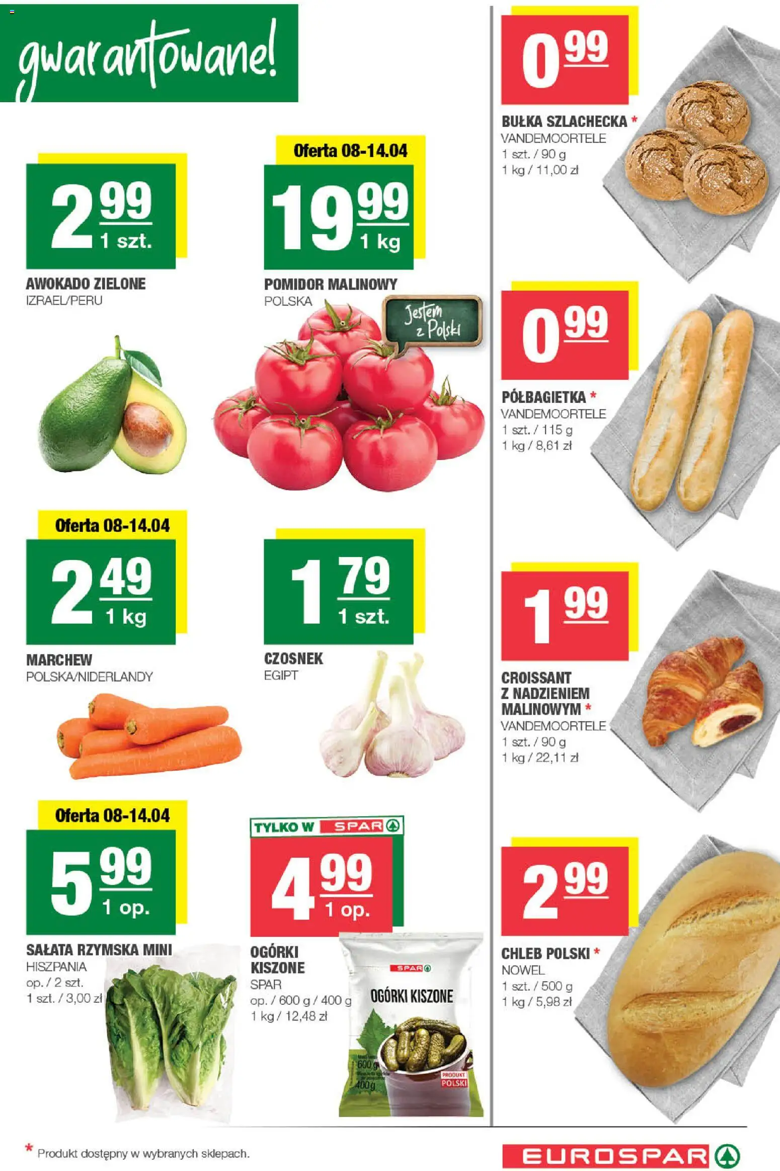 Spar gazetka - Eurospar od 08.04.2026 | Strona: 3 | Produkty: Czosnek, Bułka, Chleb, Ogórki