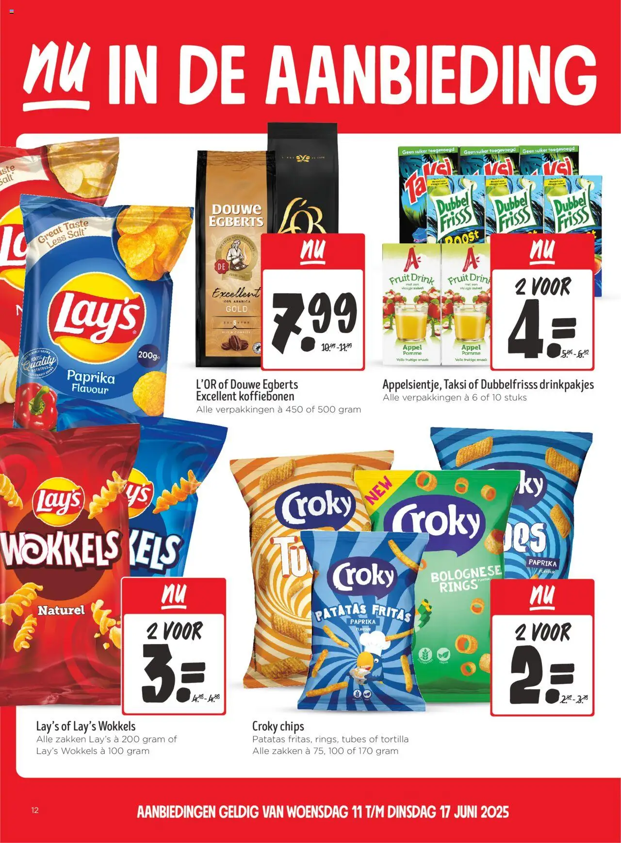  | Pagina: 12 | Producten: Snacks, Koffiebonen, Tortilla, Appel