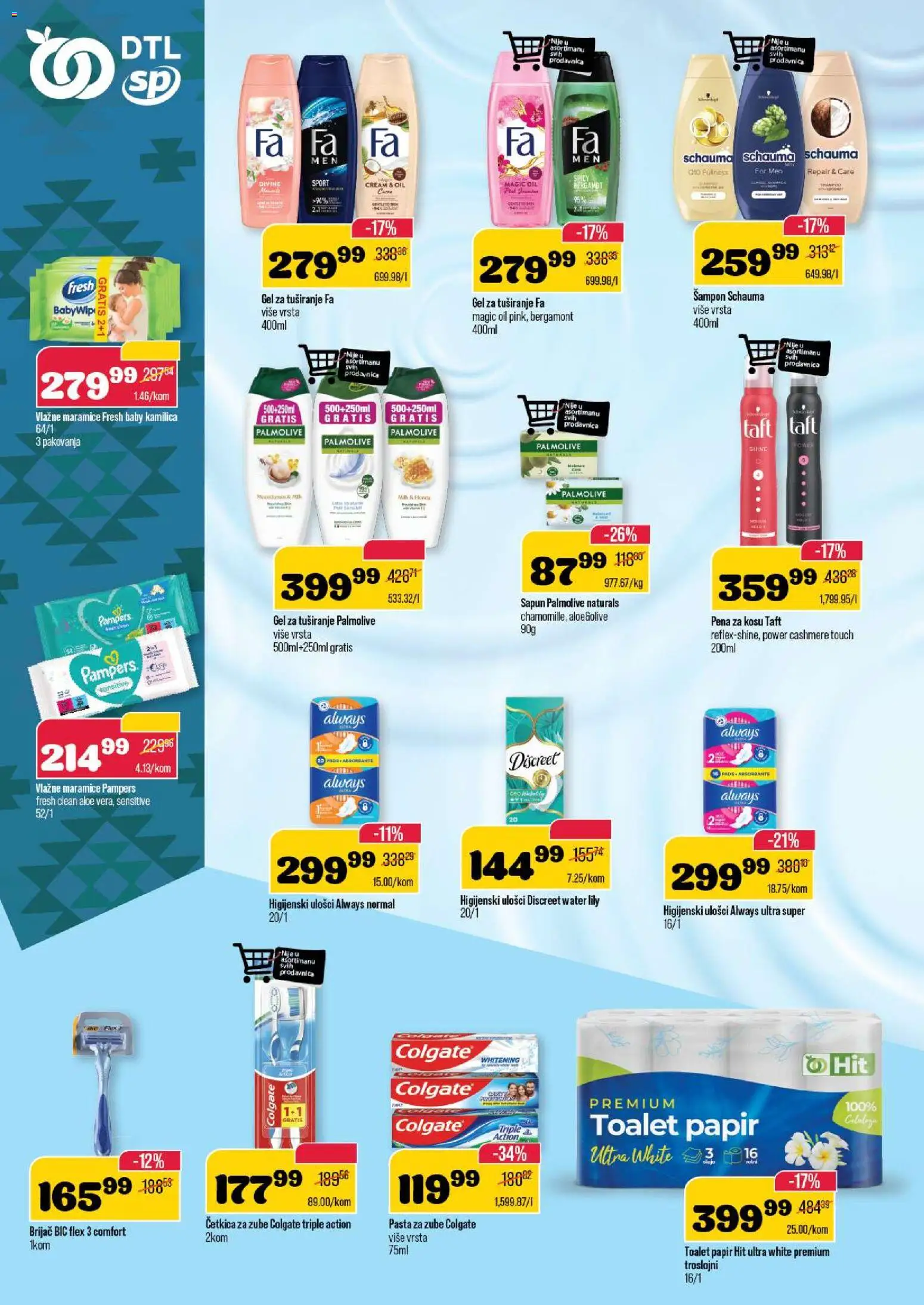 Senta Promet katalog - važi od 17.12.2025 | Strana: 18 | Proizvode: Higijenski ulošci, Toalet papir, Šampon, Gel za tuširanje