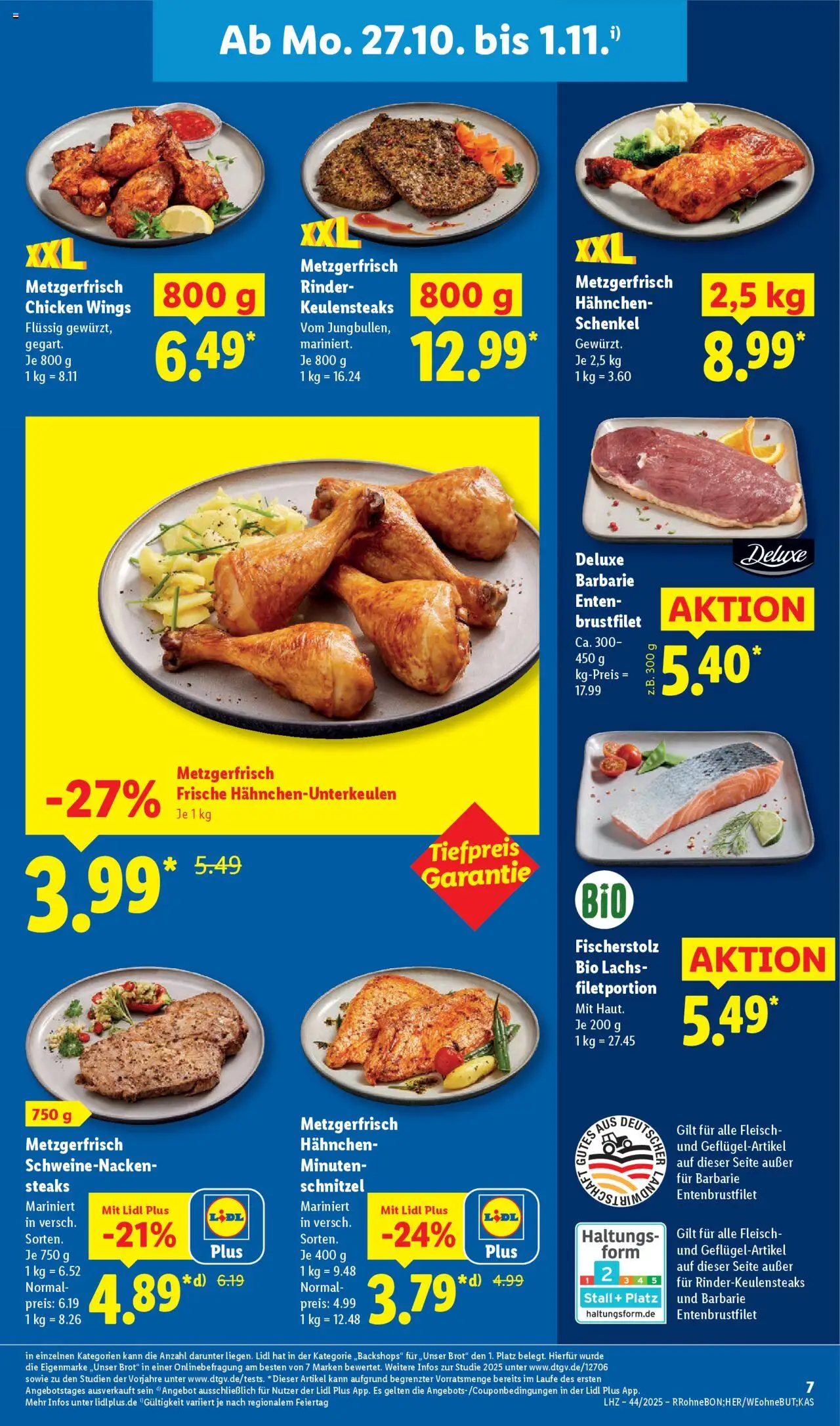 Lidl Prospekt Aarbergen – gültig ab 27.10.2025 | Seite: 19 | Produkte: Hahnchen, Schweinenacken, Schnitzel, Brot