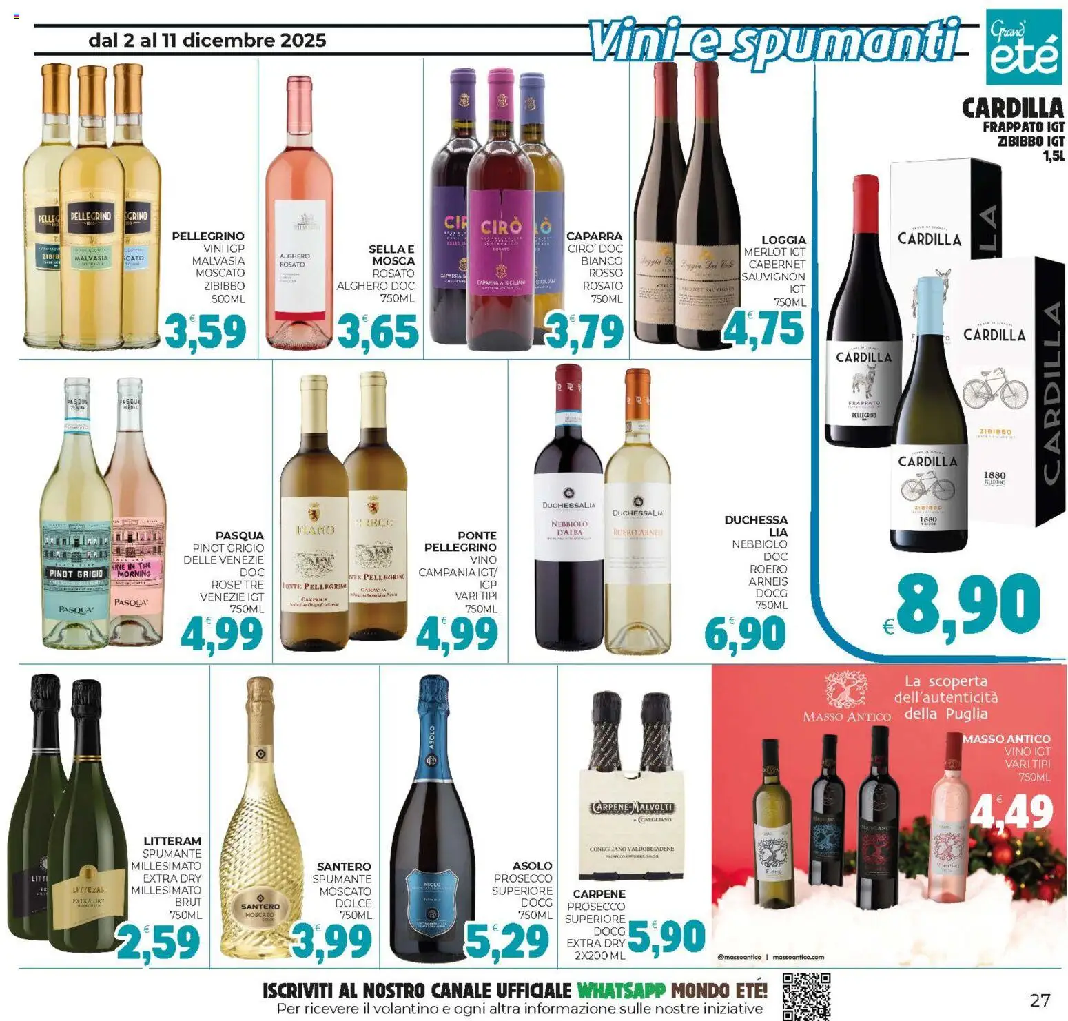 Volantino Eté del 02.12.2025 | Pagina: 27 | Prodotti: Prosecco, Vino, The, Spumante