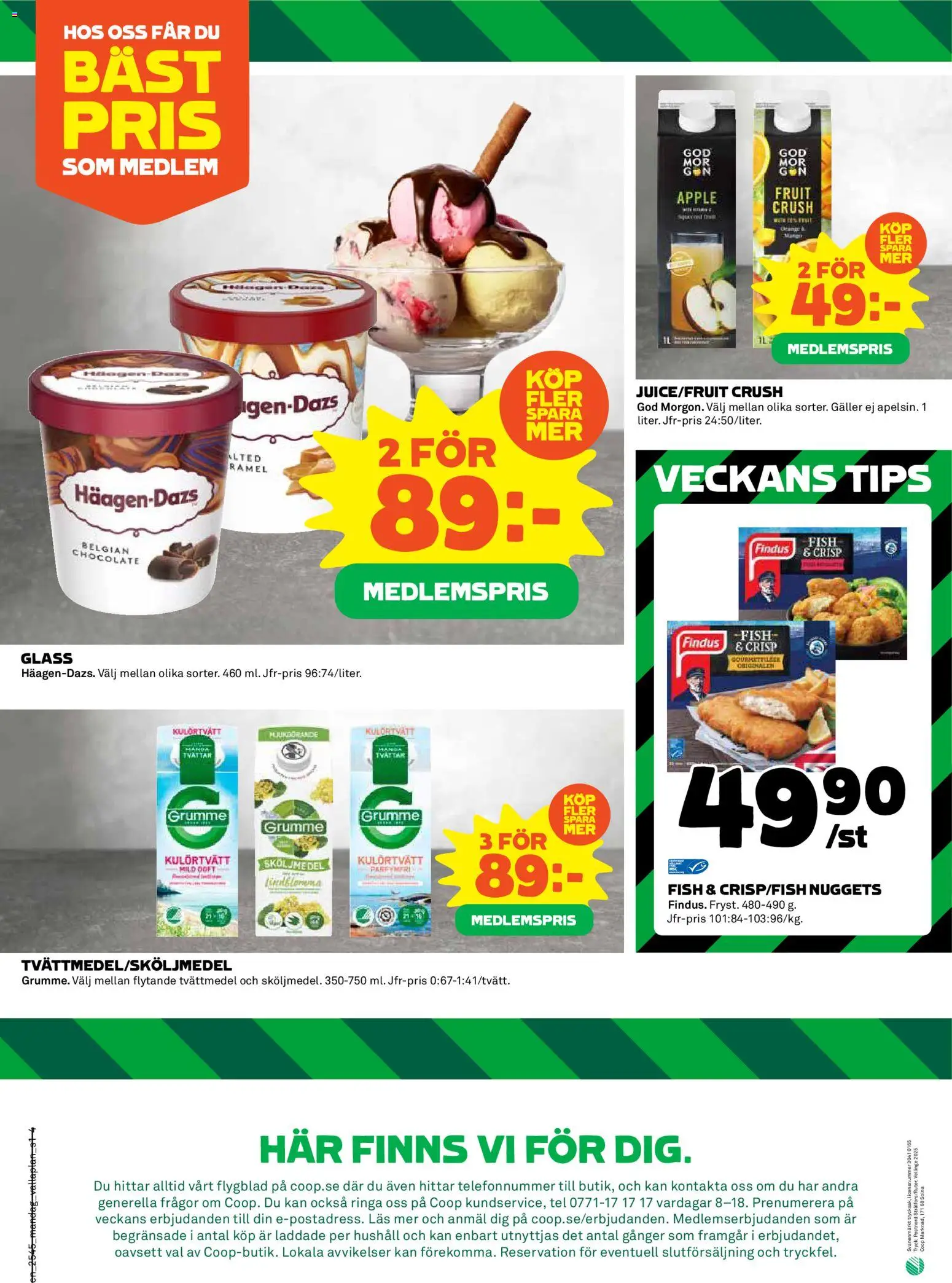 Coop reklamblad aktuell från 03.11.2025 | Sida: 4 | Produkter: Tvättmedel, Galler, Äpple, Glass