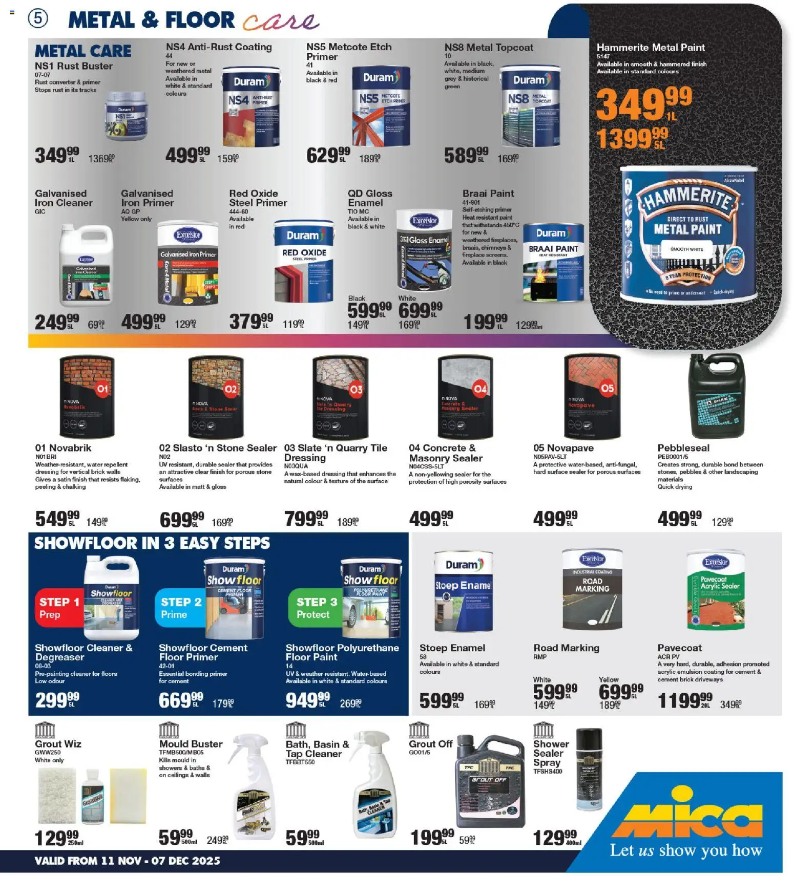 New MICA catalogue – valid from 11.11.2025 | Page: 5 | Products: Gloss, Paint, Enamel, Cement