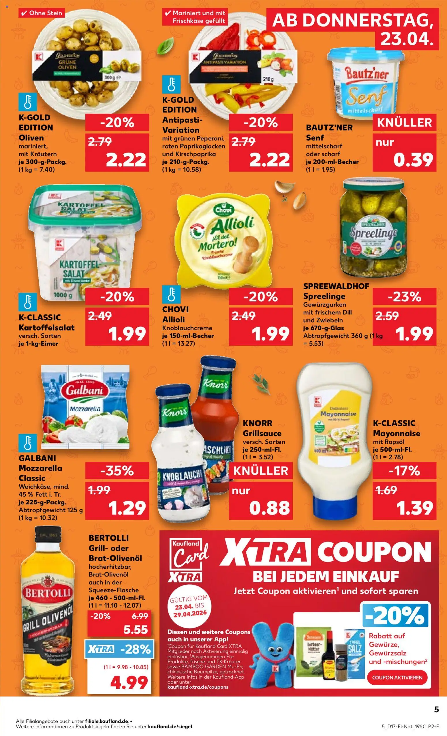 Kaufland Prospekt Berlin	 – gültig ab 23.04.2026 | Seite: 5 | Produkte: Gewürzsalz, Olivenol, Dill, Salat