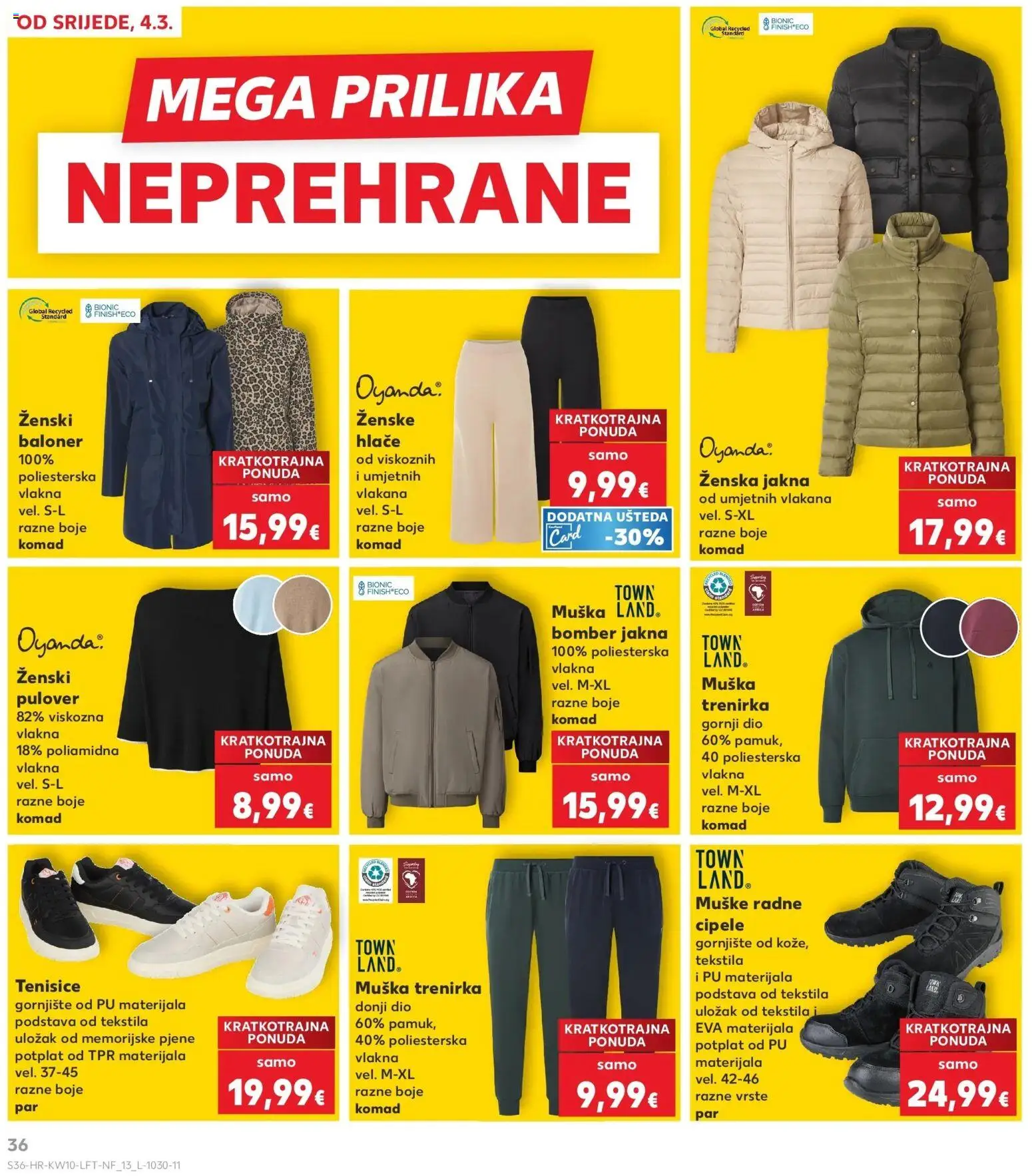 Kaufland katalog | vrijedi od 04.03.2026 | Stranica: 36 | Proizvodi: Jakna, Hlače, Tenisice, Trenirka
