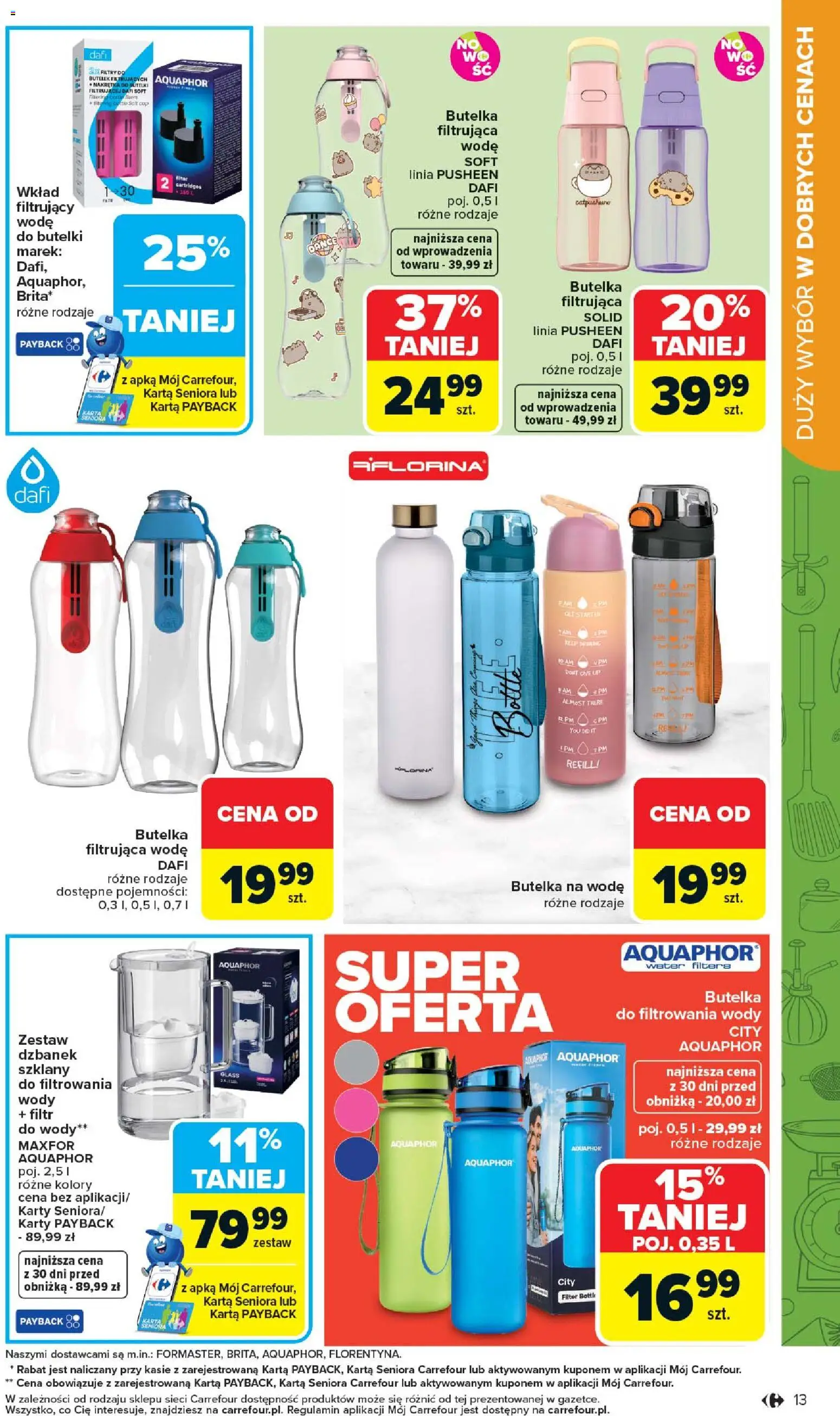 Carrefour gazetka - Łap super okazje od 13.04.2026 | Strona: 13 | Produkty: Karta, Dzbanek, Starter, Dzbanek aquaphor