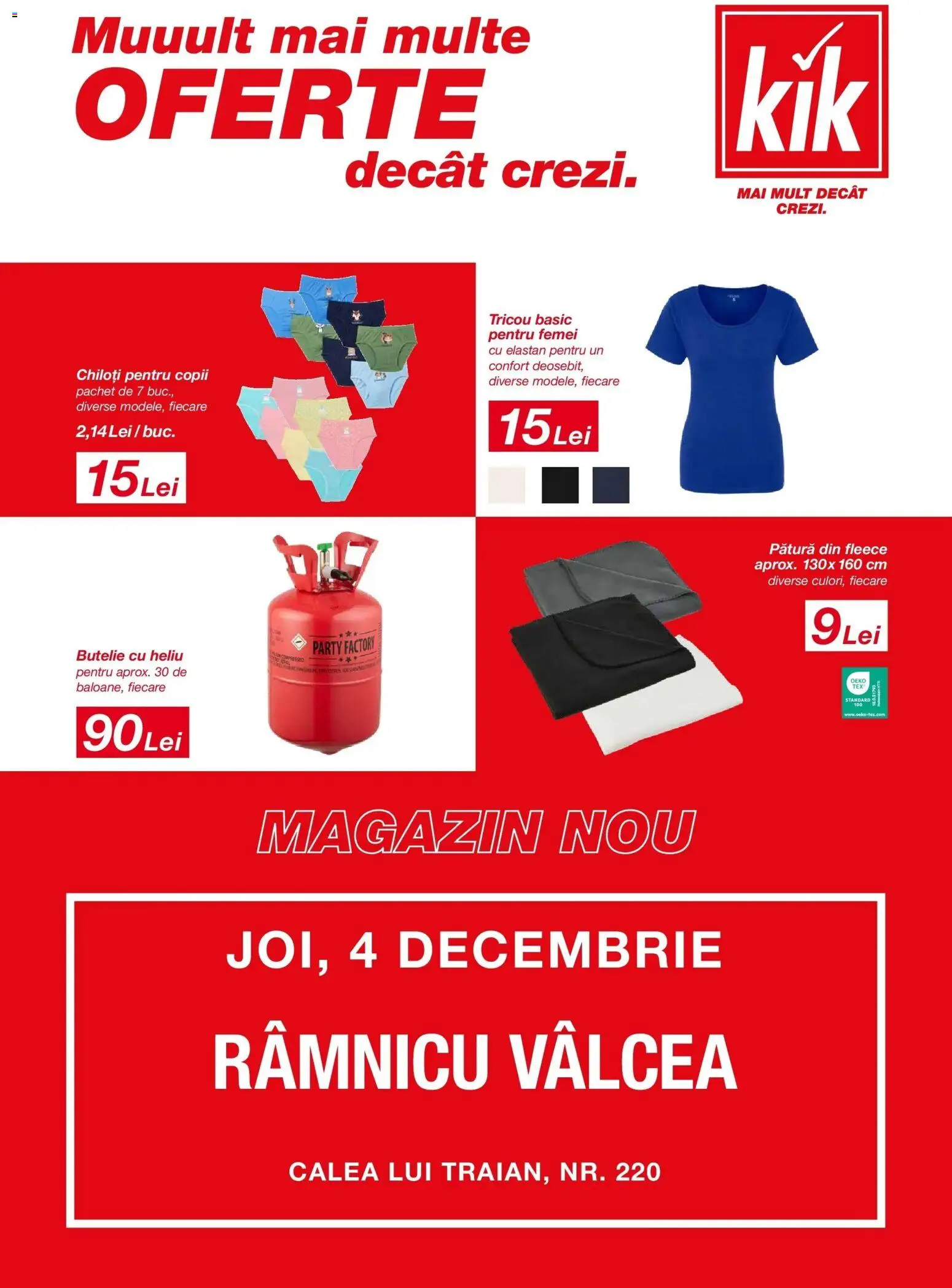 Noul catalog Kik – valabil de la 01.12.2025 | Pagină: 1 | Produse: Pătură, Tricou, Chiloți