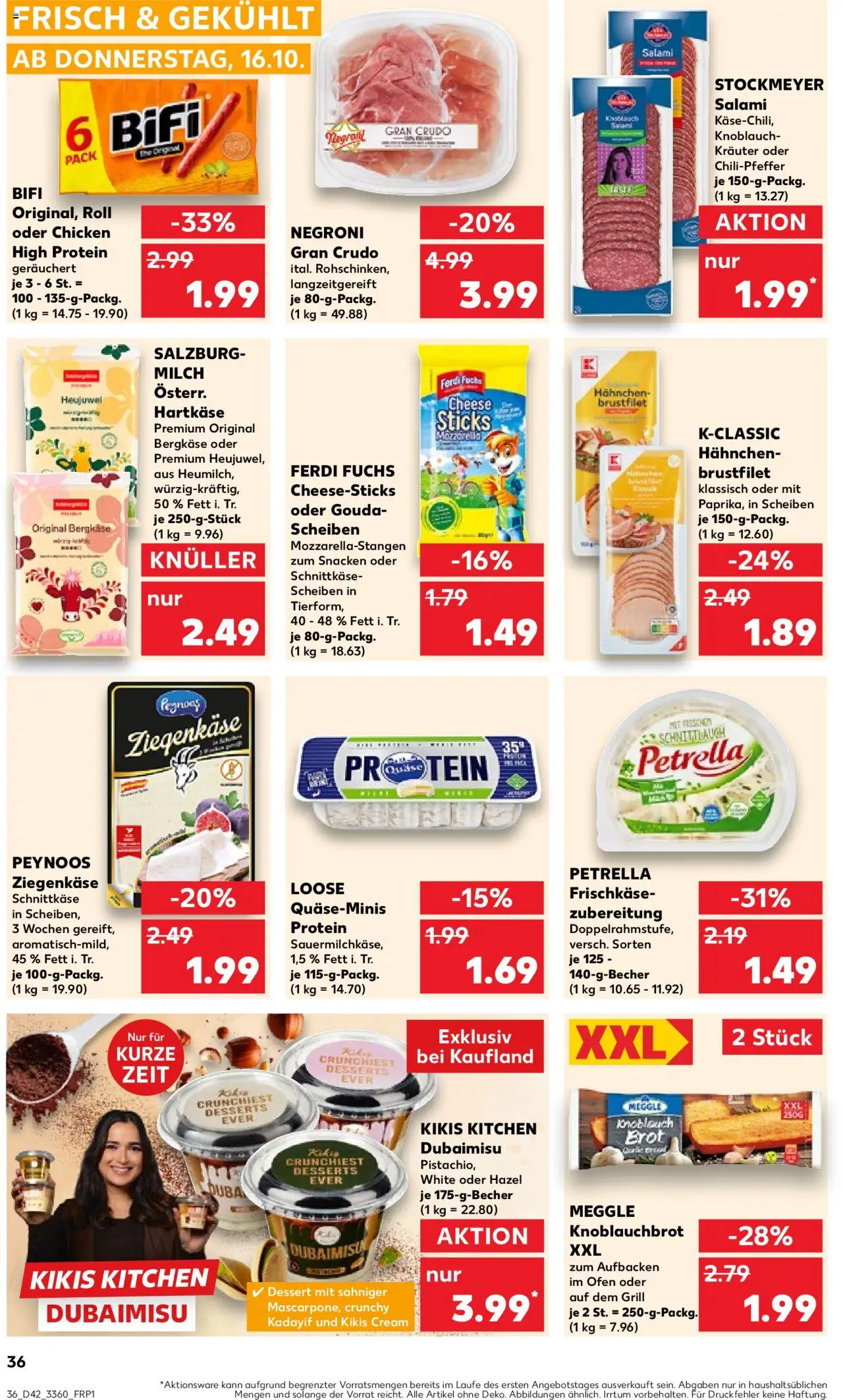 Kaufland prospekt Frankfurt (Oder)	 – gültig ab 16.10.2025 | Seite: 36 | Produkte: Hahnchen, Ziegenkäse, Knoblauch, Brot