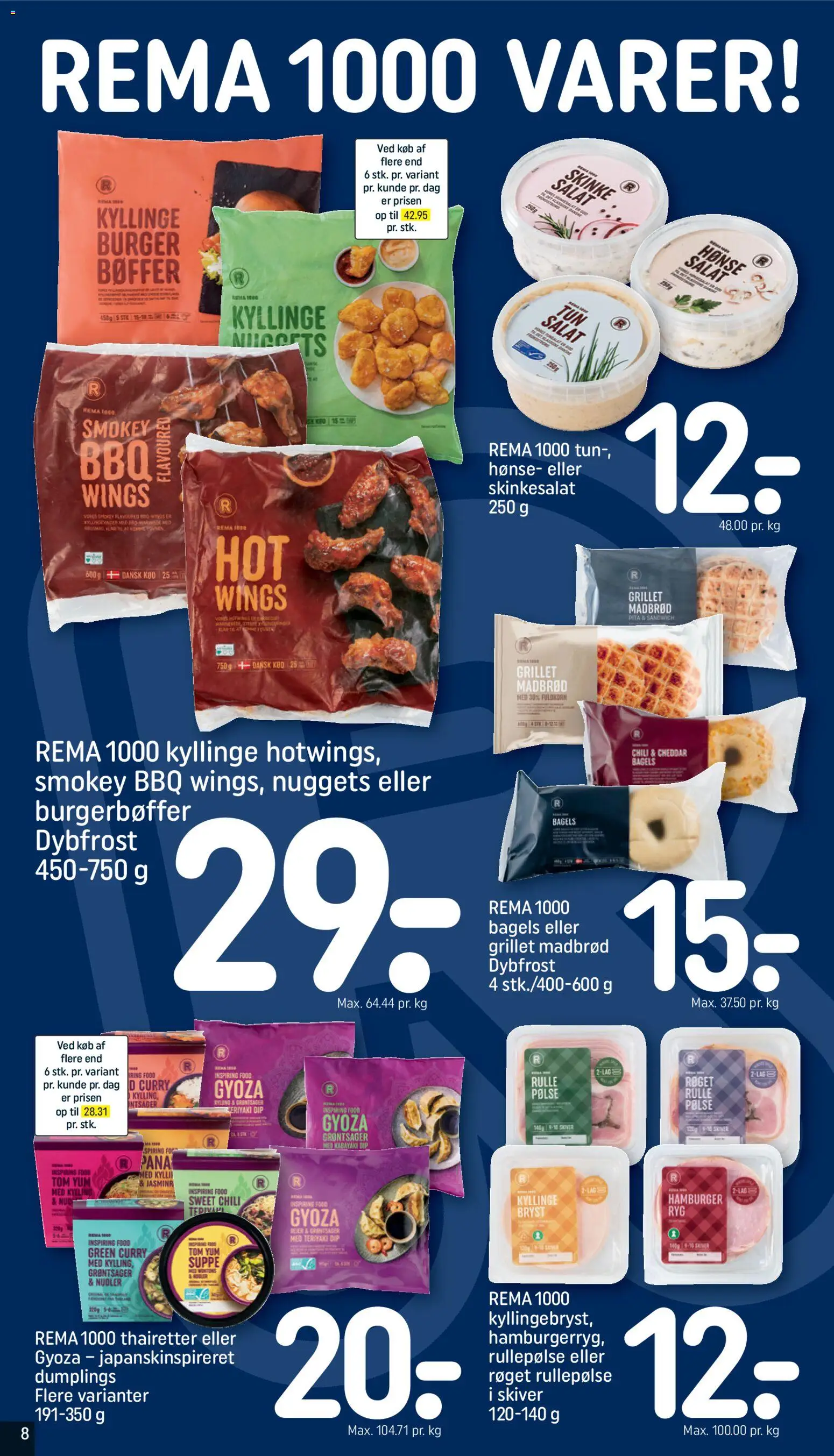 Rema 1000 tilbudsavis – gyldig fra 26.10.2025 | Side: 8 | Produkter: Cheddar, Bøffer, Hamburgerryg, Suppe