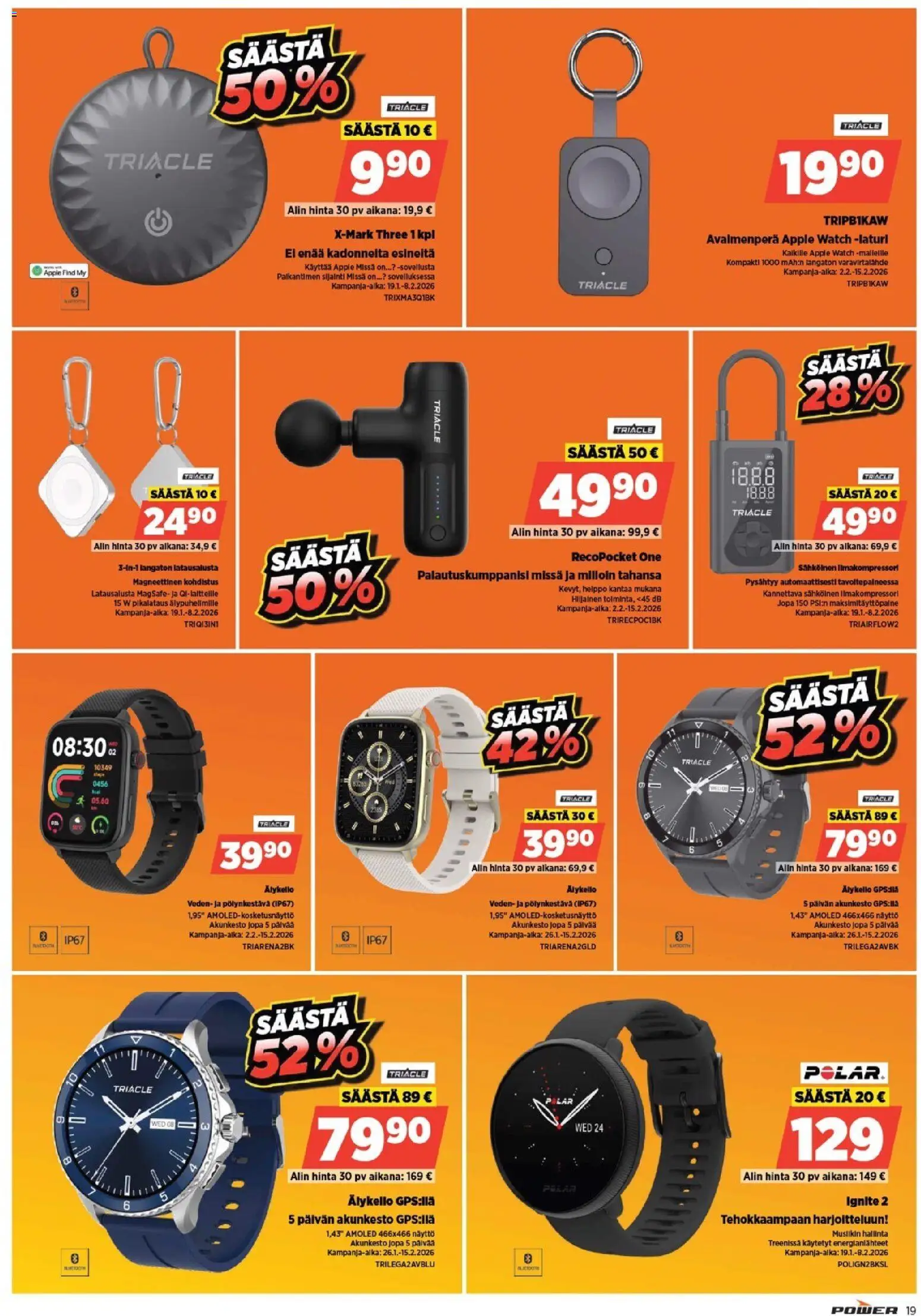 Power tarjoukset – voimassa 02.02.2026 alkaen | Sivu: 20 | Tuotteet: Varavirtalähde, Älykello, Näyttö