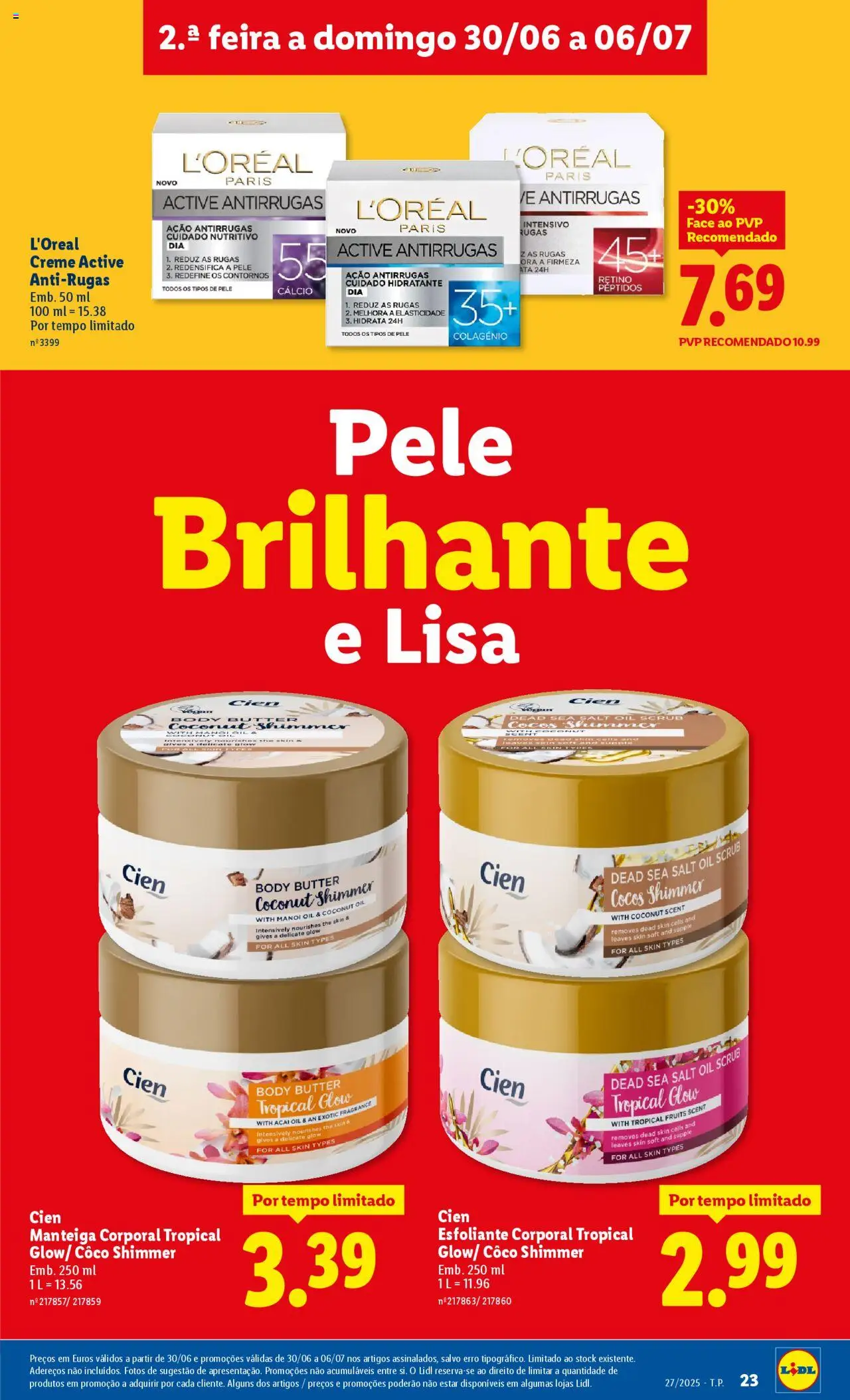 Lidl folheto │ válido de 30.06.2025 | Página: 23 | Produtos: Açai, Cálcio, Manteiga, Creme